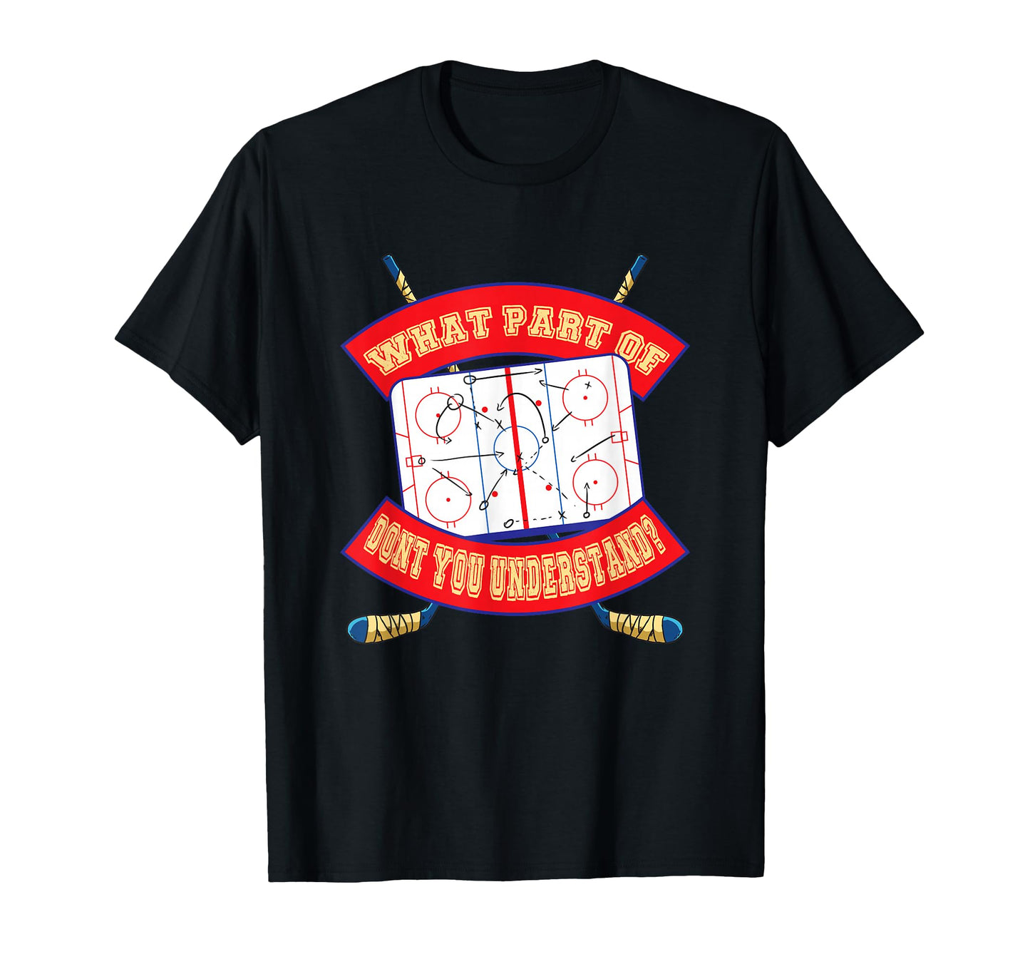 Ice Hockey Strategy Funny Ice Hockey T-Shirt - Unique Graphic for Adults - T-Shirt, Sweatshirt, Hoodie