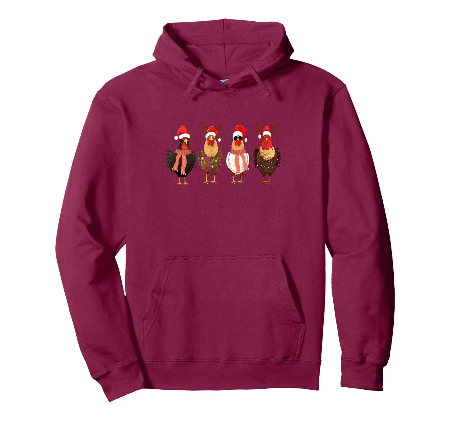 Chicken Lights Farm Animal Merry Hoodie - Streetwear Style Men Women - T-Shirt, Sweatshirt, Hoodie