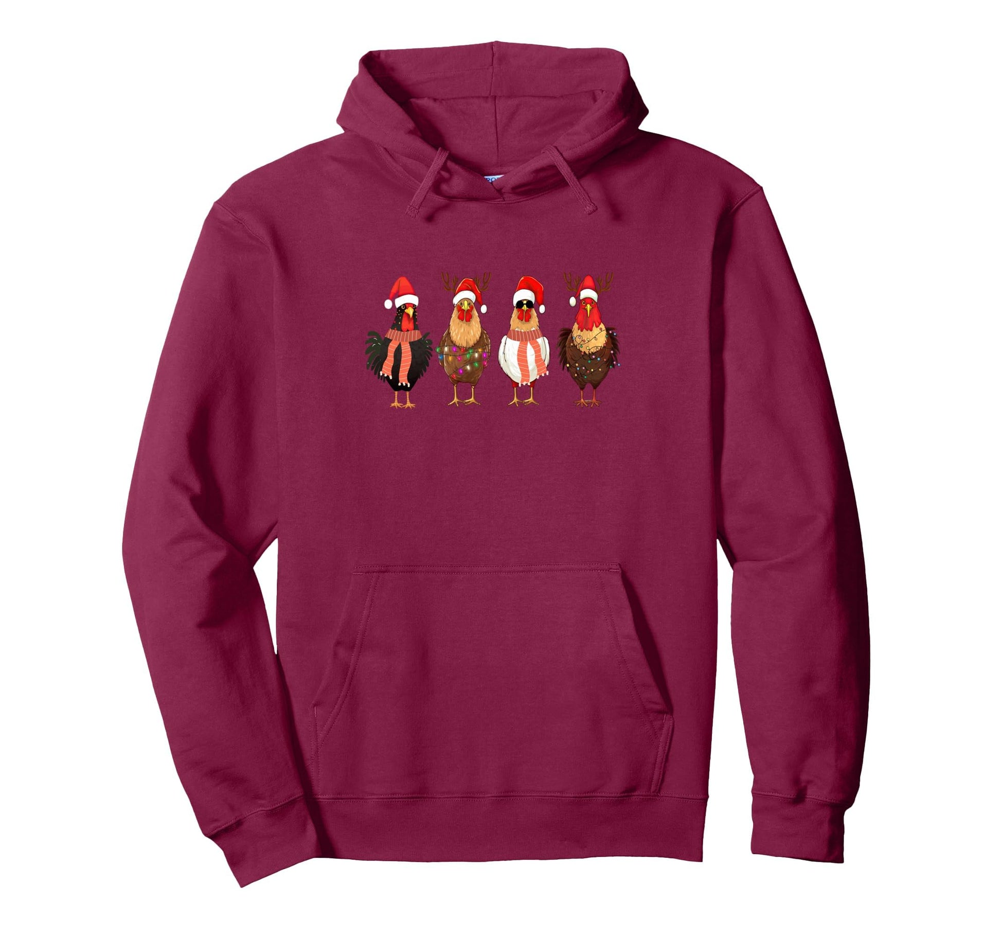 Chicken Lights Farm Animal Merry Hoodie - Streetwear Style Men Women - T-Shirt, Sweatshirt, Hoodie