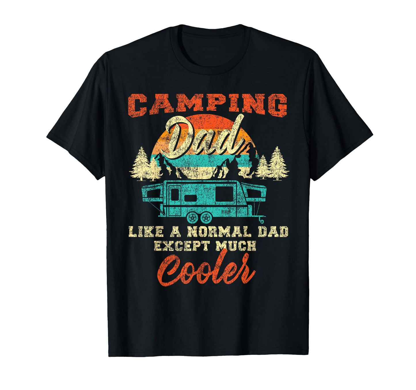 Camping Dad Pop Up Camper Rv Trailer T-Shirt - Aesthetic Graphic Men Women - T-Shirt, Sweatshirt, Hoodie