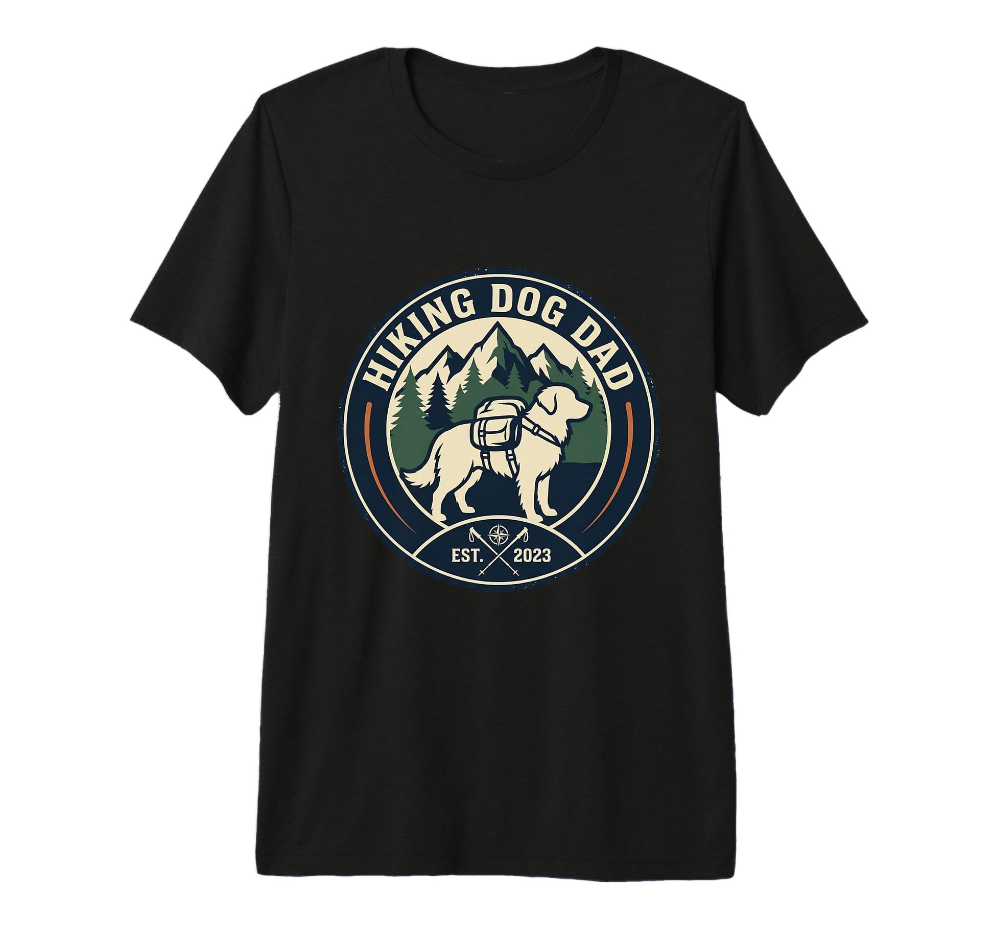 Outdoor Dog Dad Hiking Tri Blend T-Shirt - Casual Everyday Wear Men Women - T-Shirt, Sweatshirt, Hoodie