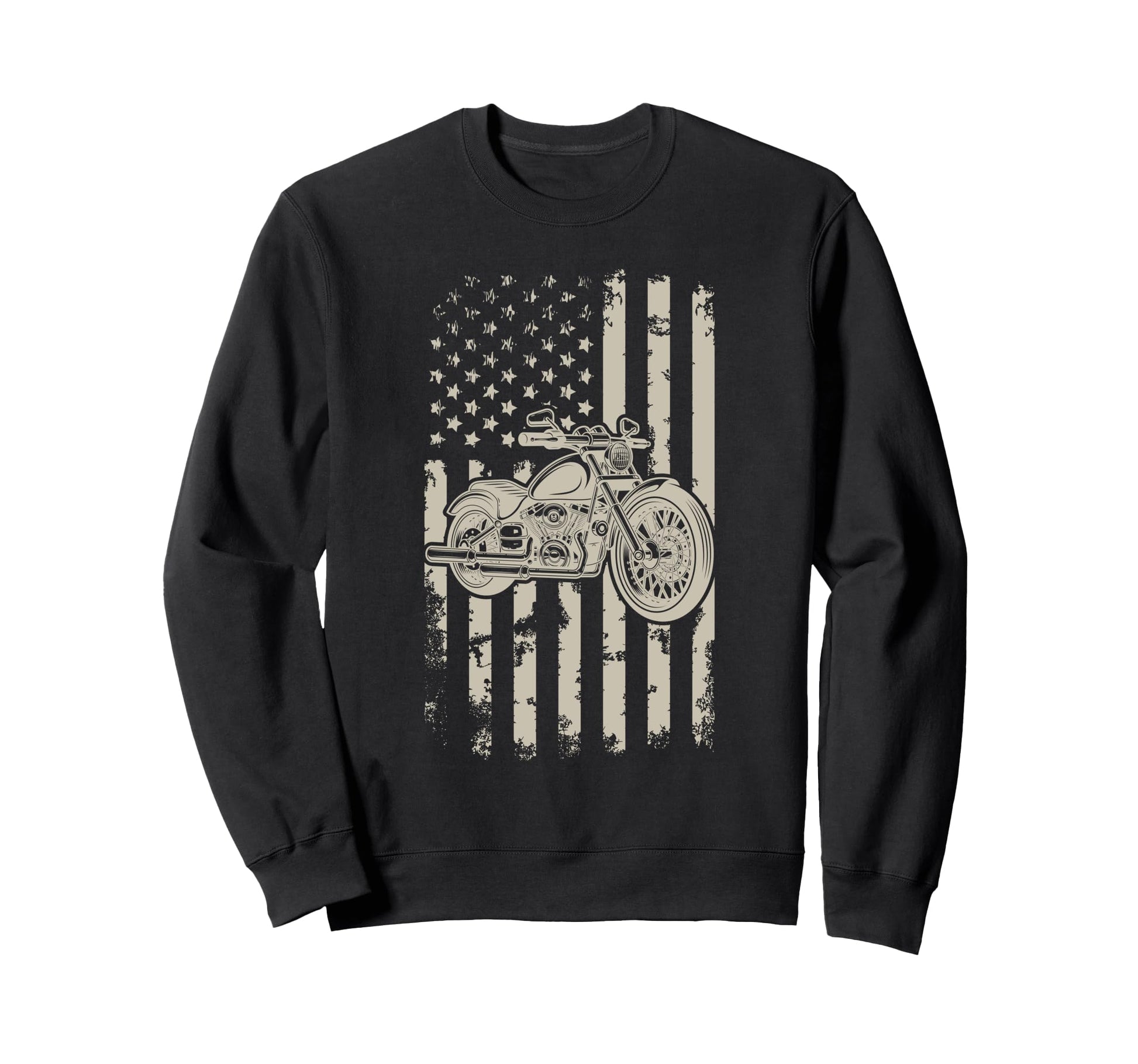 Motorcycle Biker Rider Usa American Sweatshirt - Graphic Print for Adults - T-Shirt, Sweatshirt, Hoodie