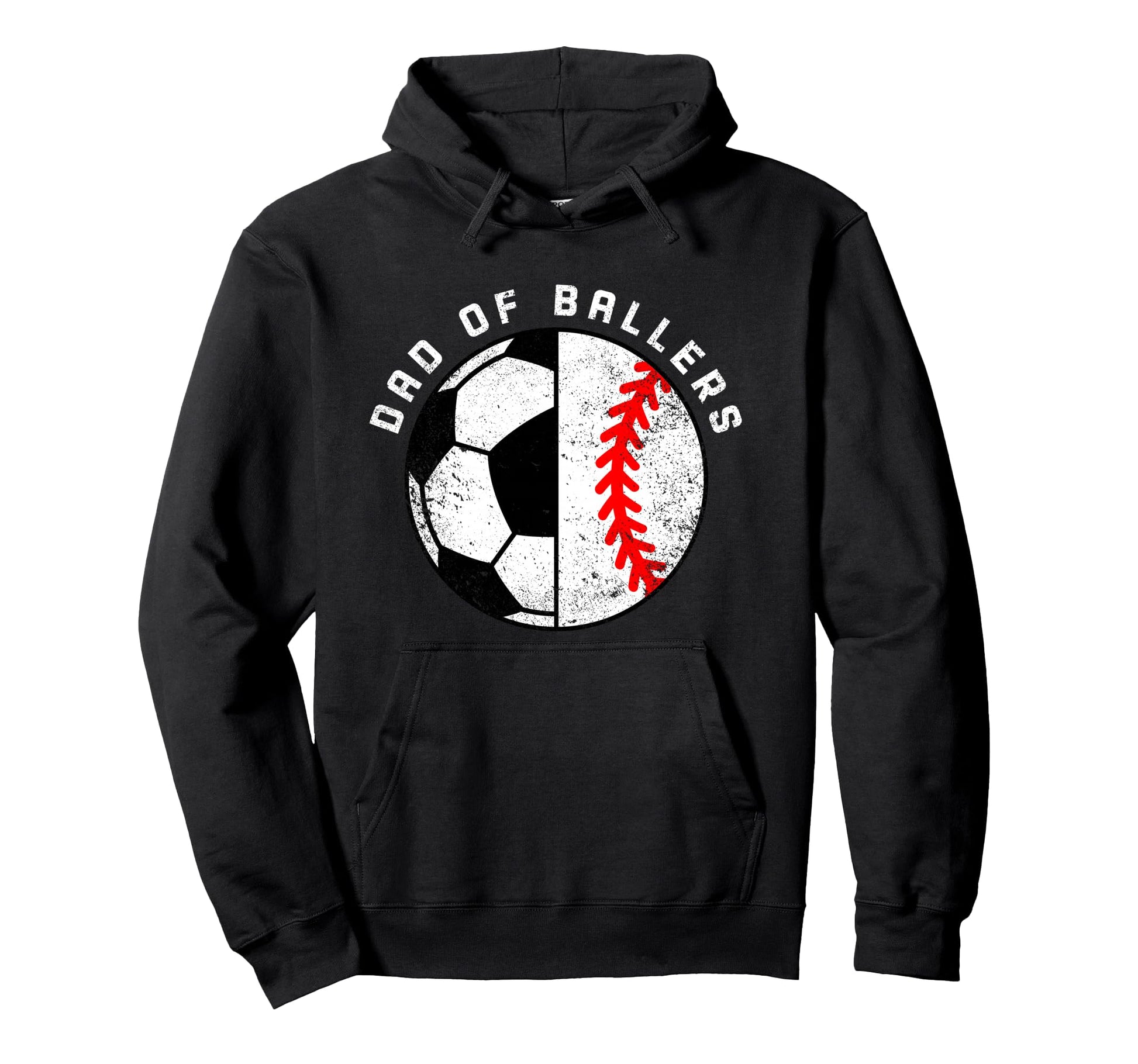 Dad Ballers Funny Soccer Baseball Dad Hoodie - Trendy Graphic Men Women - T-Shirt, Sweatshirt, Hoodie
