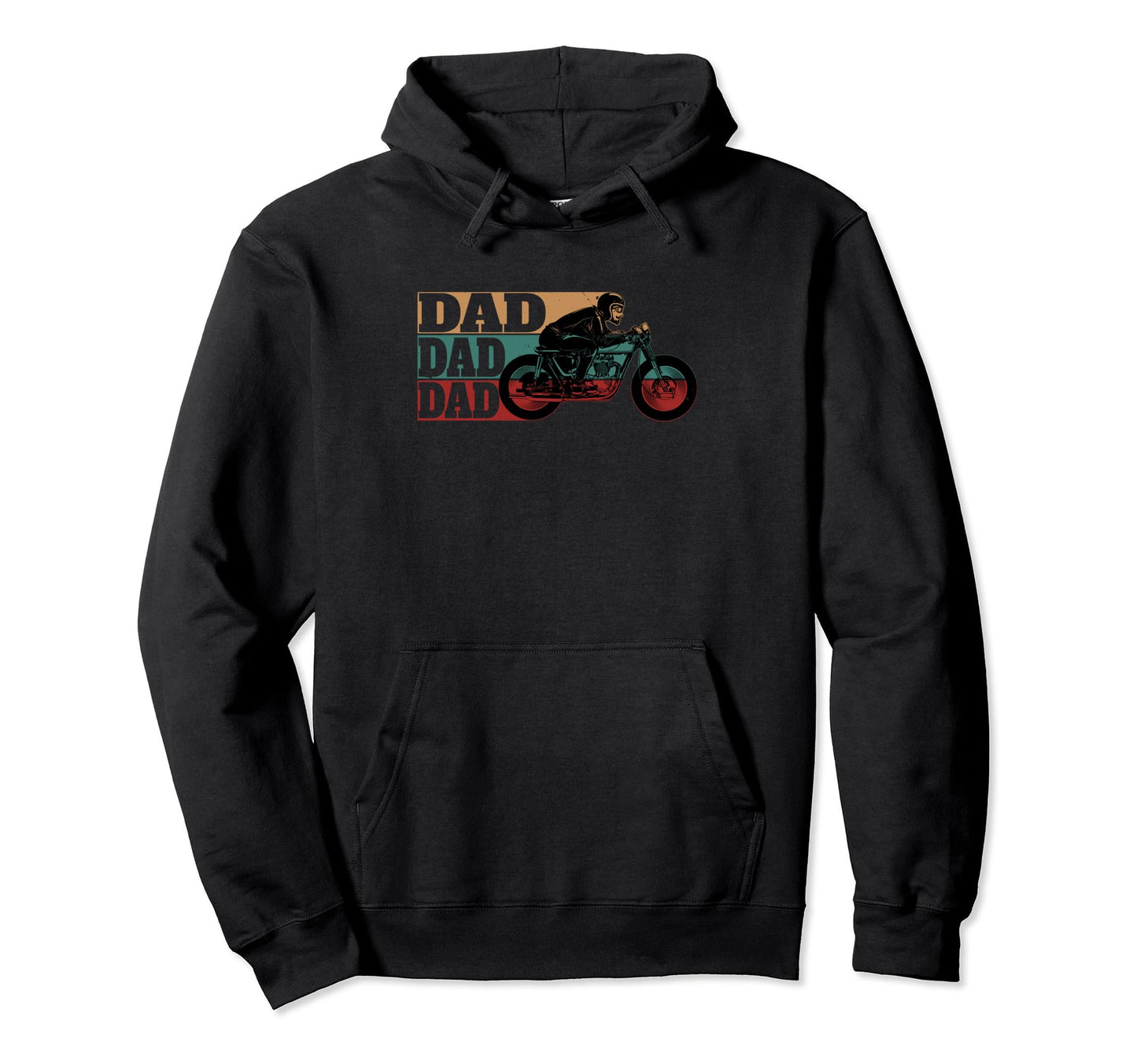 Dad Fathers Day Rides Motorcycles Hoodie - Casual Everyday Wear Men Women - T-Shirt, Sweatshirt, Hoodie