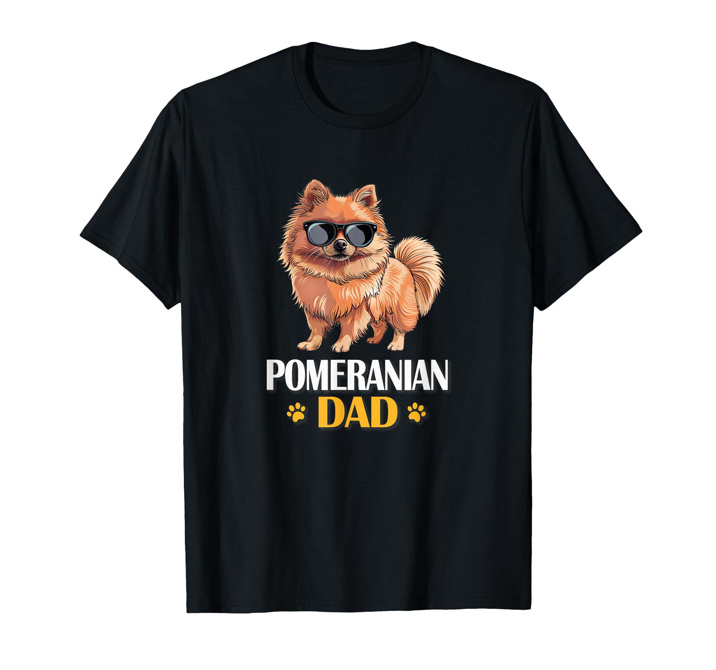 Mens Funny Sunglasses Pomeranian Dad T-Shirt - Minimalist Print for Adults - T-Shirt, Sweatshirt, Hoodie