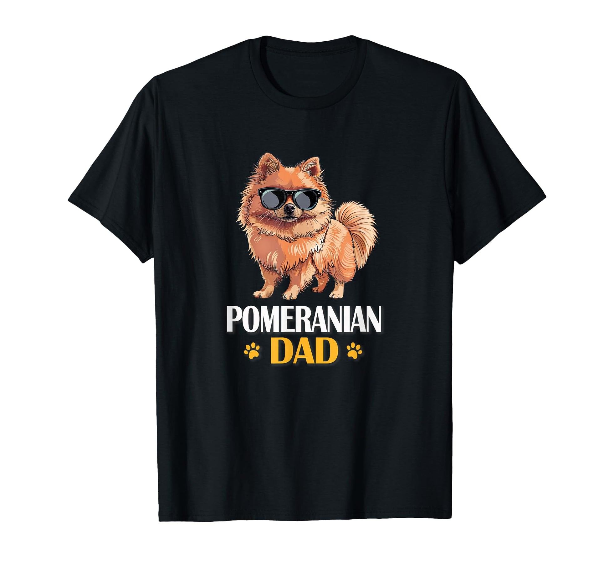 Mens Funny Sunglasses Pomeranian Dad T-Shirt - Minimalist Print for Adults - T-Shirt, Sweatshirt, Hoodie