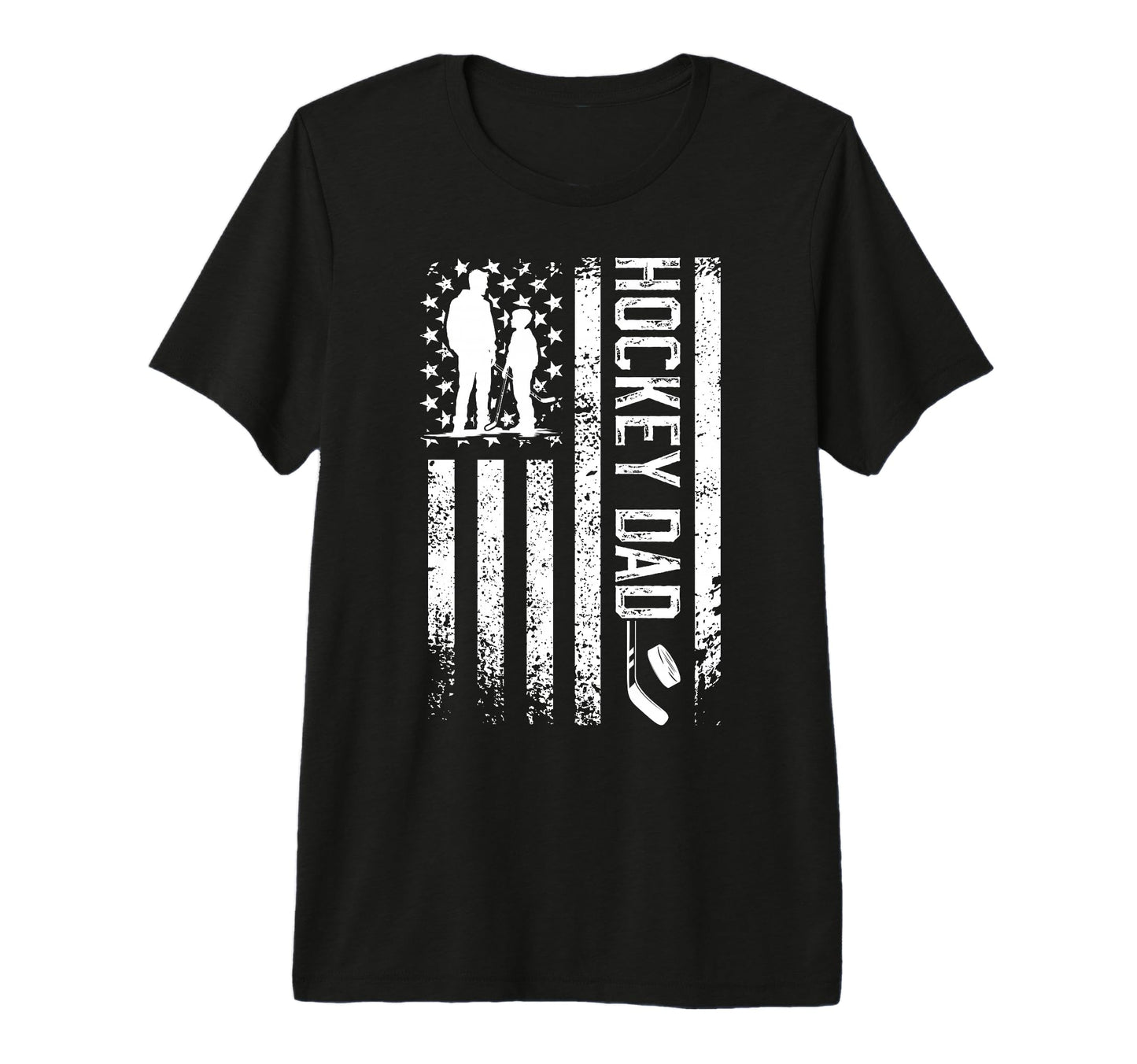 Mens Hockey Dad Us Flag Ice Hockey T-Shirt - Minimalist Print for Adults - T-Shirt, Sweatshirt, Hoodie