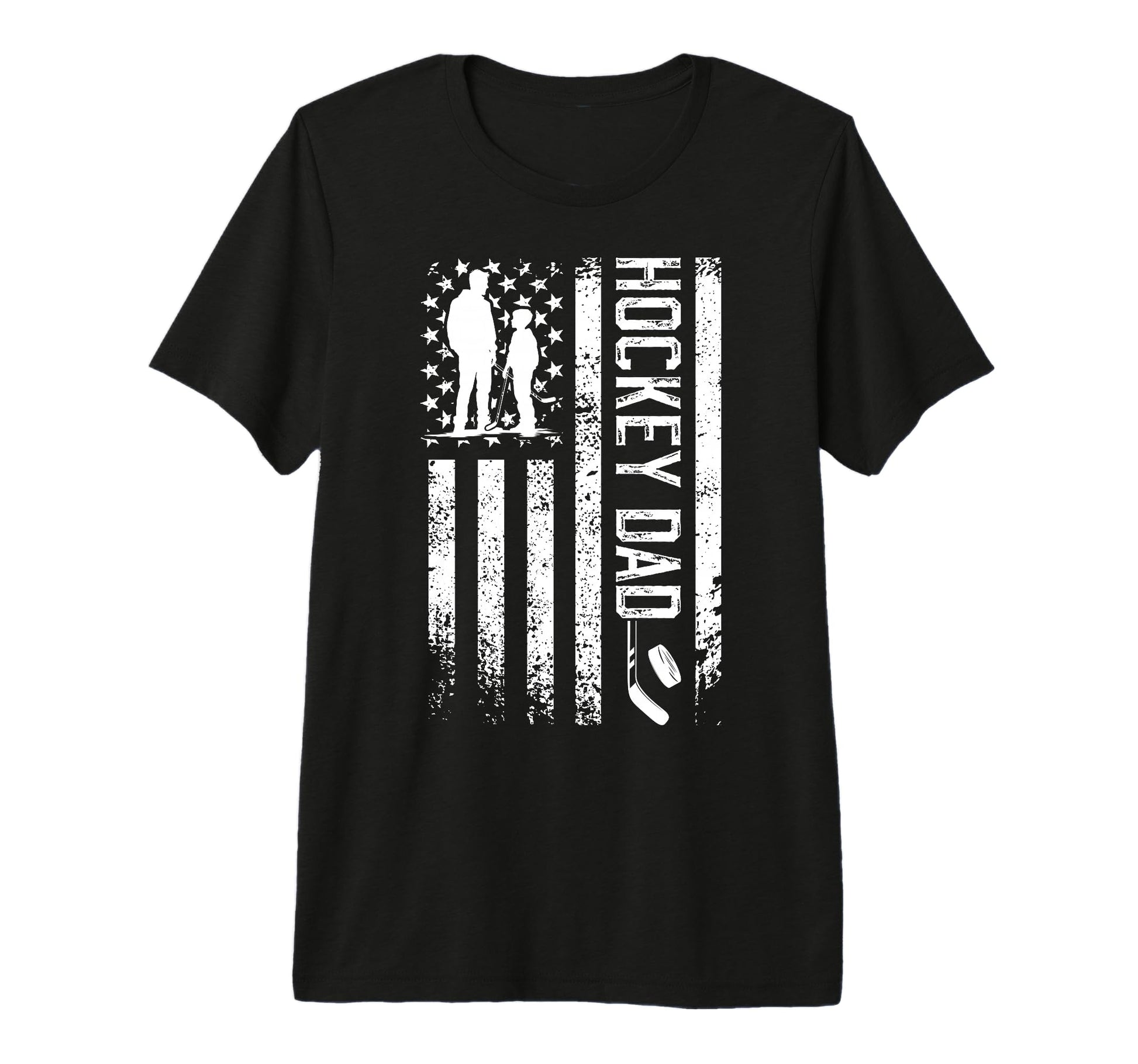 Mens Hockey Dad Us Flag Ice Hockey T-Shirt - Minimalist Print for Adults - T-Shirt, Sweatshirt, Hoodie