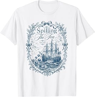 Blue Toile Spilling The Tea Since 1773 Party History T-Shirt Unisex T-shirt, Sweatshirt, Hoodie, Long Sleeve Tee - T-Shirt, Sweatshirt, Hoodie