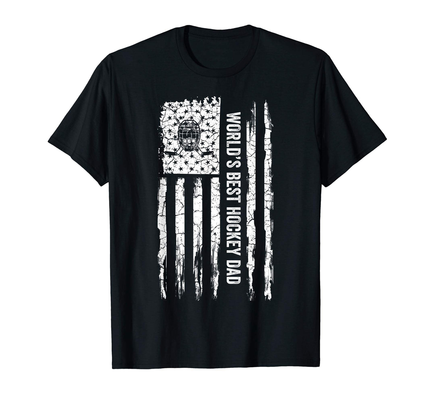Usa American Flag Worlds Best Hockey Dad T-Shirt - Custom Art Print Unisex - T-Shirt, Sweatshirt, Hoodie