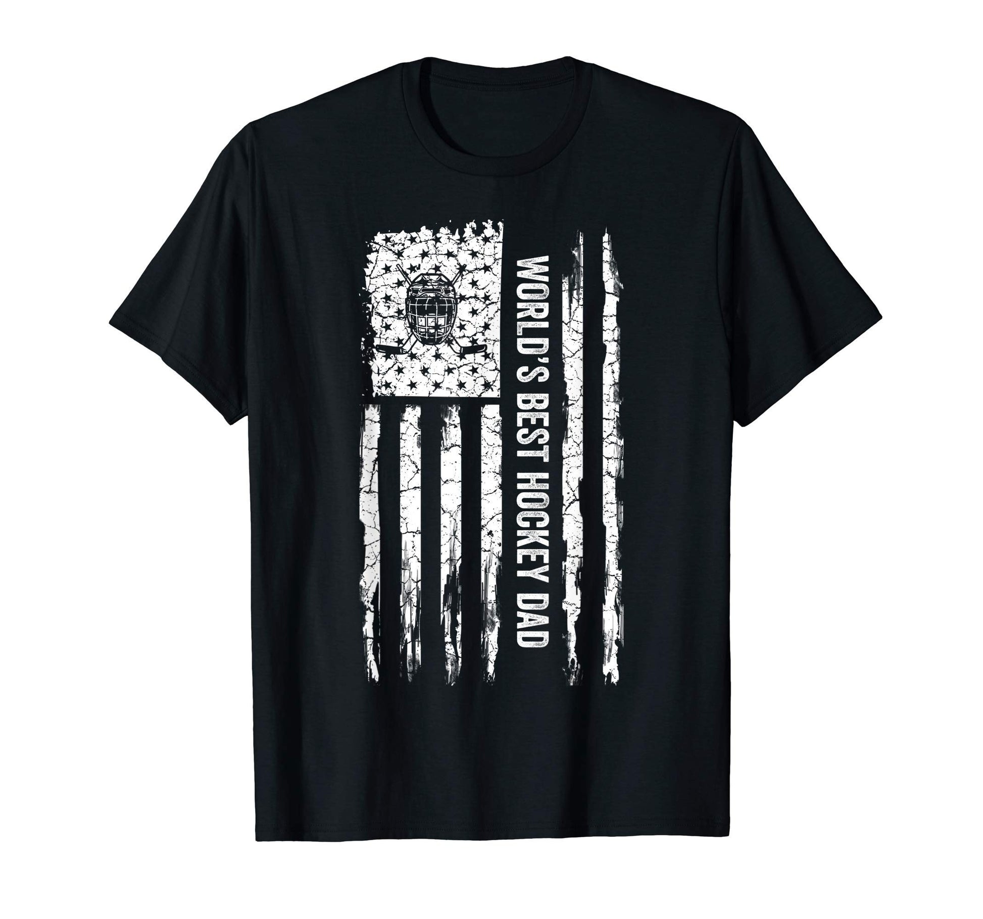 Usa American Flag Worlds Best Hockey Dad T-Shirt - Custom Art Print Unisex - T-Shirt, Sweatshirt, Hoodie