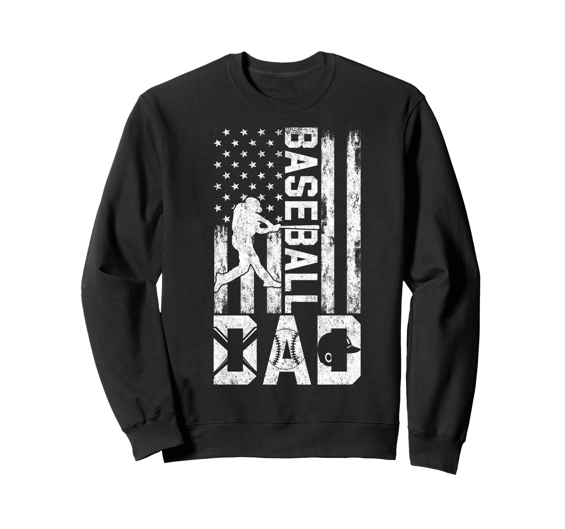Baseball Us Flag Baseball Dad Player Sweatshirt - Minimalist Print Unisex - T-Shirt, Sweatshirt, Hoodie