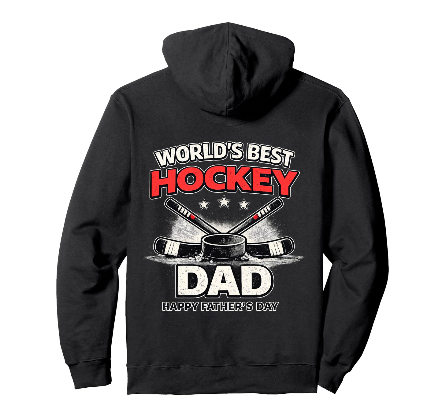Worlds Best Hockey Dad Funny Ice Hoodie - Casual Everyday Wear for Adults - T-Shirt, Sweatshirt, Hoodie