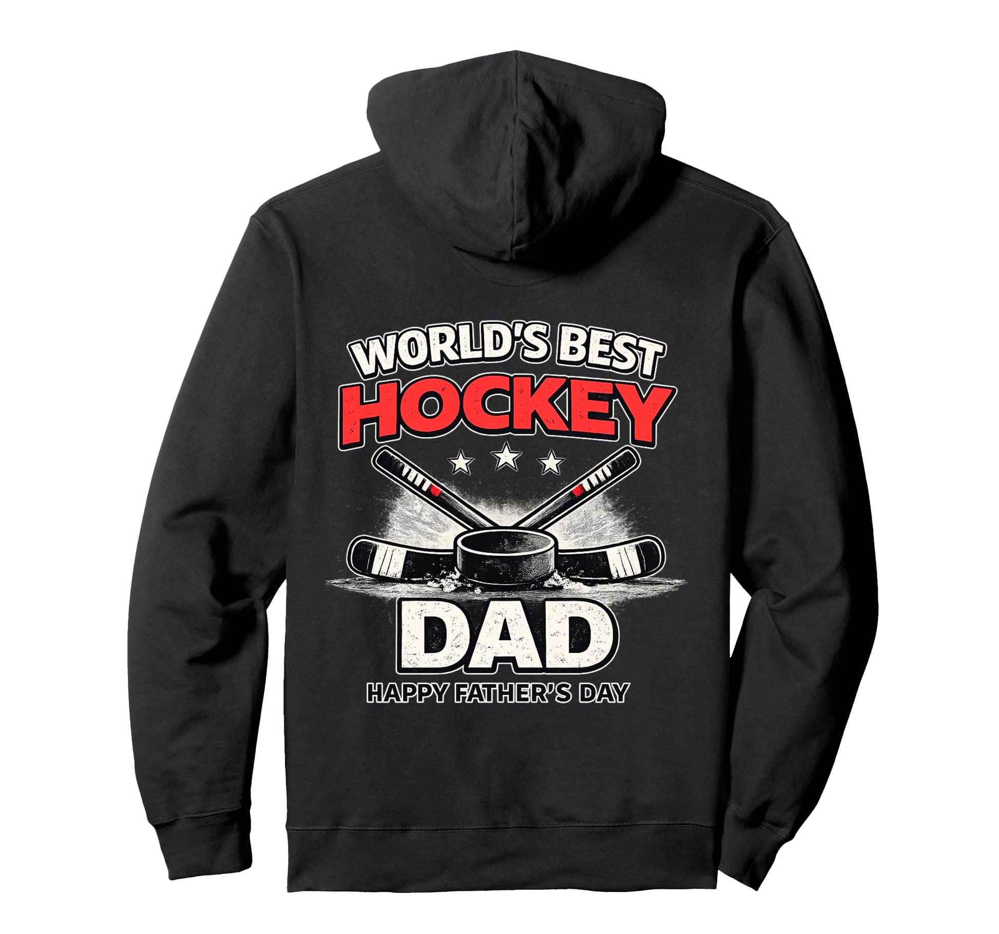 Worlds Best Hockey Dad Funny Ice Hoodie - Casual Everyday Wear for Adults - T-Shirt, Sweatshirt, Hoodie