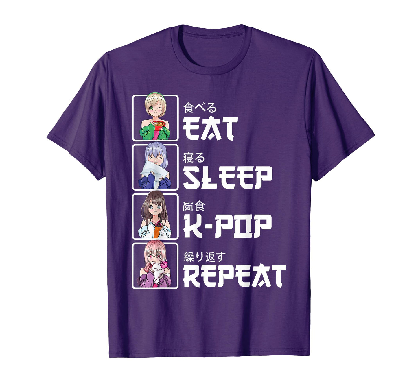 Korea Kawaii Anime K Pop Gift Eat T-Shirt - Custom Art Print Men Women - T-Shirt, Sweatshirt, Hoodie