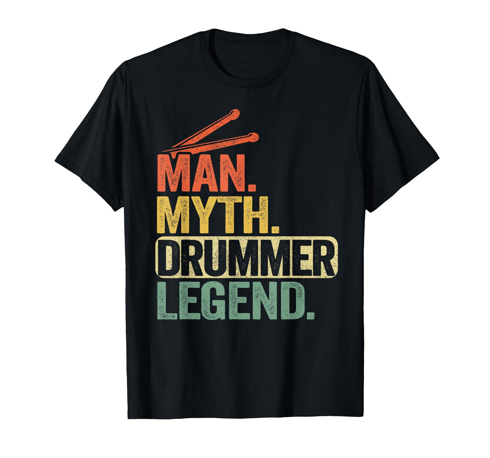 Myth Drummer Legend Drums Mens Dad Drummer T-Shirt - Unique Graphic Unisex - T-Shirt, Sweatshirt, Hoodie