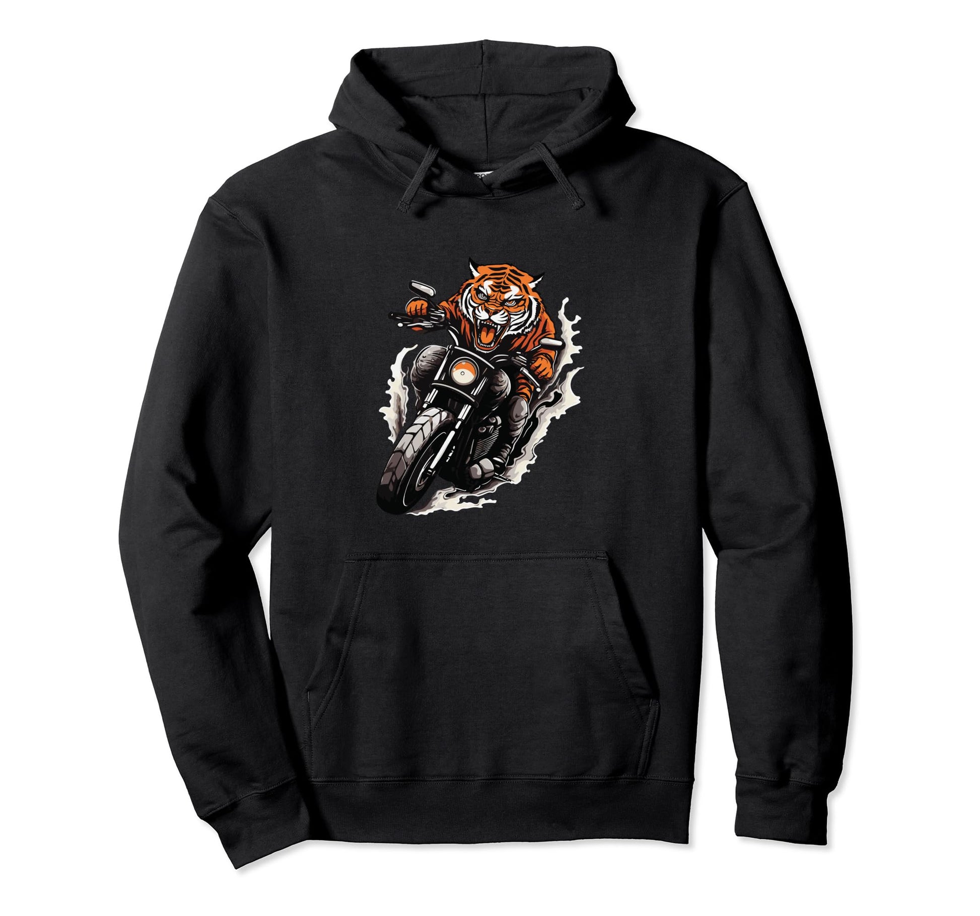 Tiger Animal Biker Dad Symbol Hoodie - Streetwear Style for Adults - T-Shirt, Sweatshirt, Hoodie