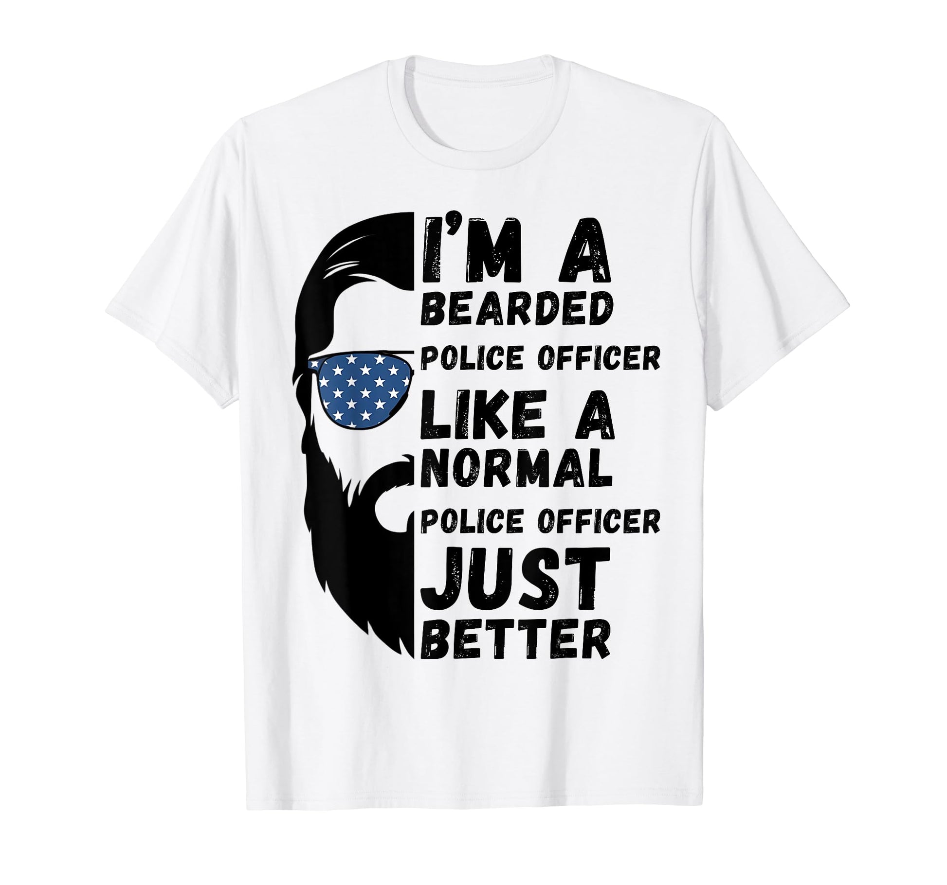 Funny Bearded Police Officer Husband T-Shirt - Novelty Apparel for Adults - T-Shirt, Sweatshirt, Hoodie