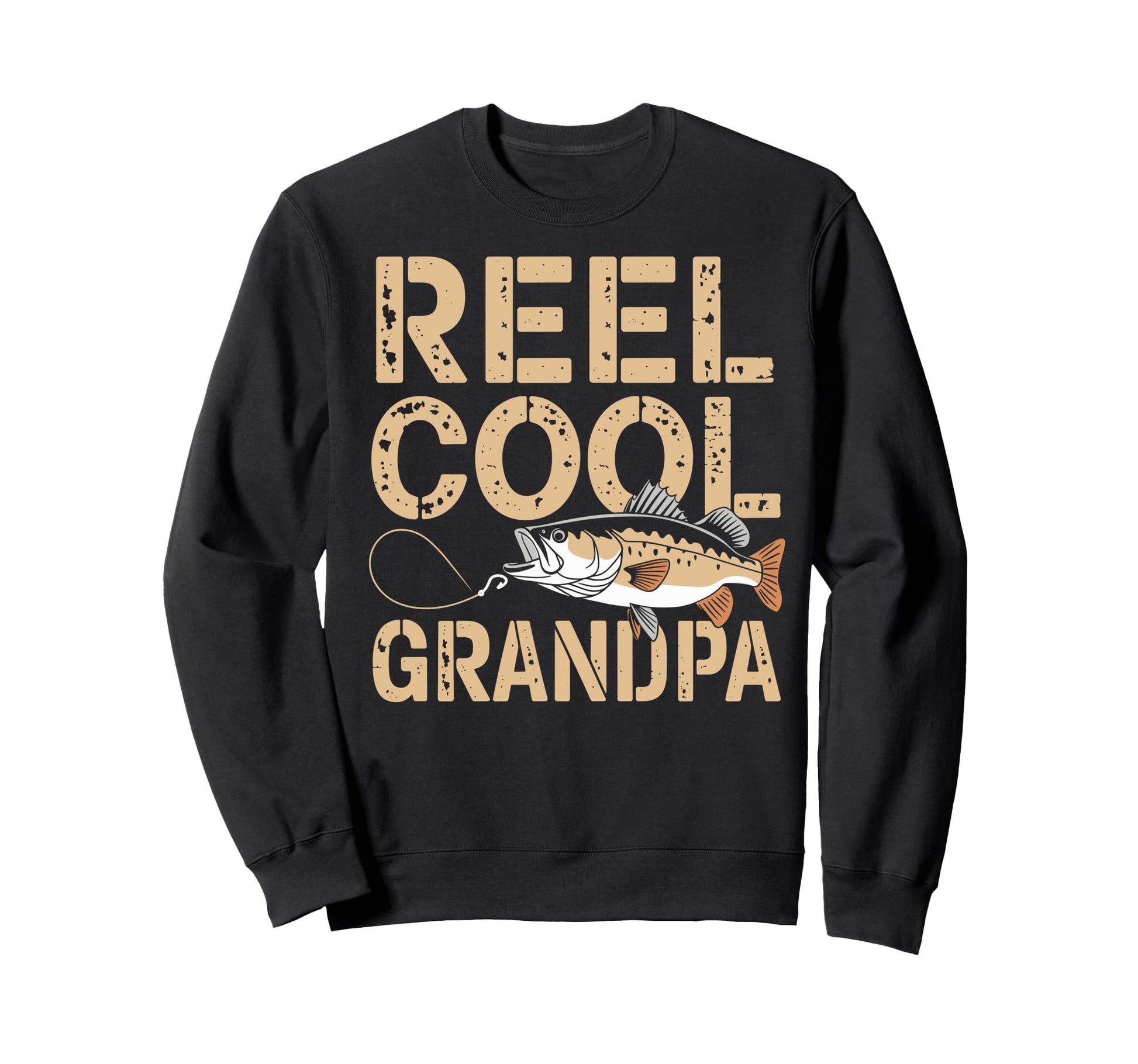 Reel Grandpa Fisherman Grandad Bass Sweatshirt - Graphic Print Unisex - T-Shirt, Sweatshirt, Hoodie