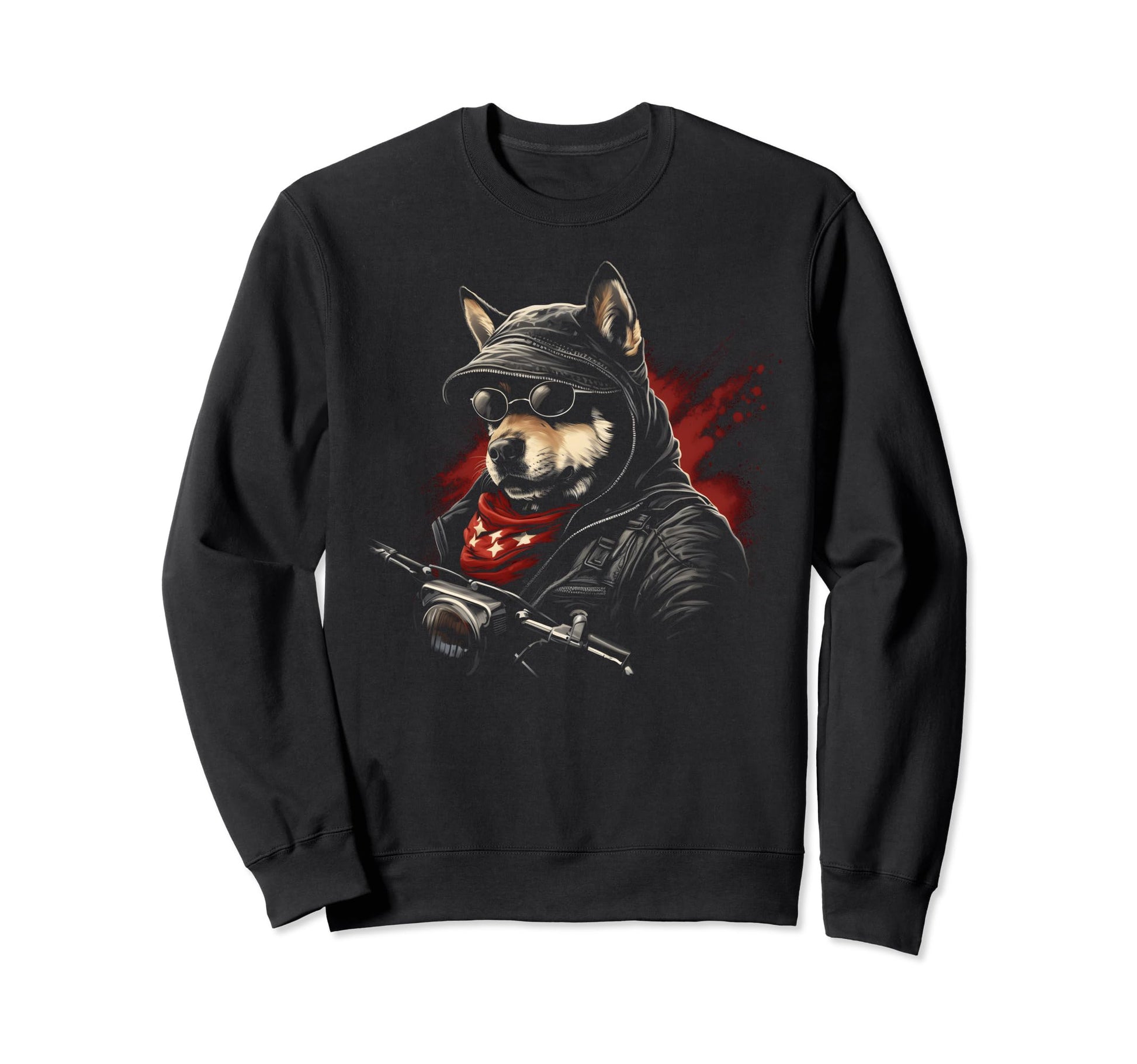 Motorcycle Dad Biker Dog Akita Dad Sweatshirt - Novelty Apparel for Adults - T-Shirt, Sweatshirt, Hoodie