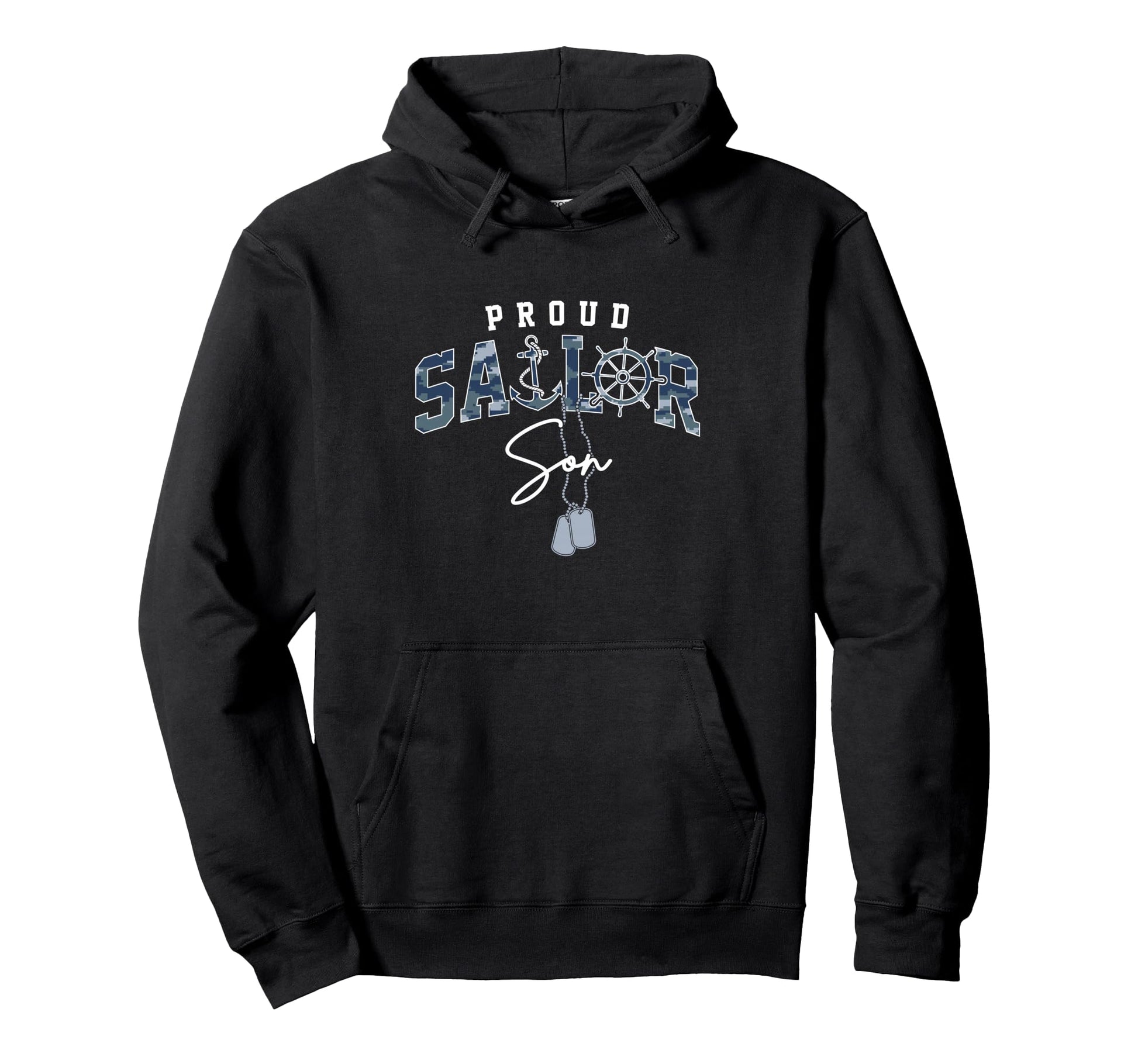 Proud Sailor Son Us Naval Veteran Hoodie - Fun Novelty Design for Adults - T-Shirt, Sweatshirt, Hoodie