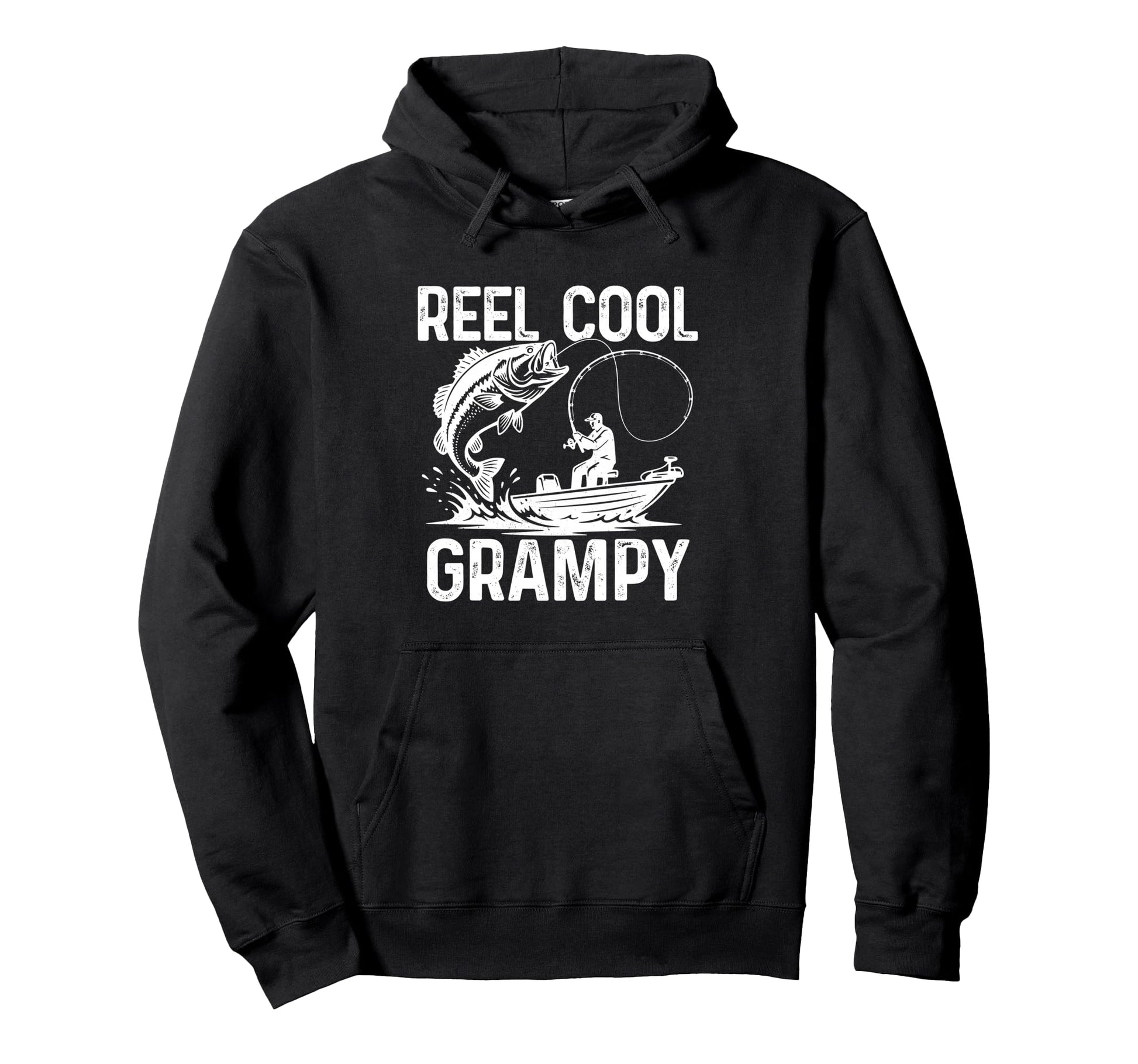 Reel Grampy Fishing Gifts Fathers Day Hoodie - Graphic Print for Adults - T-Shirt, Sweatshirt, Hoodie