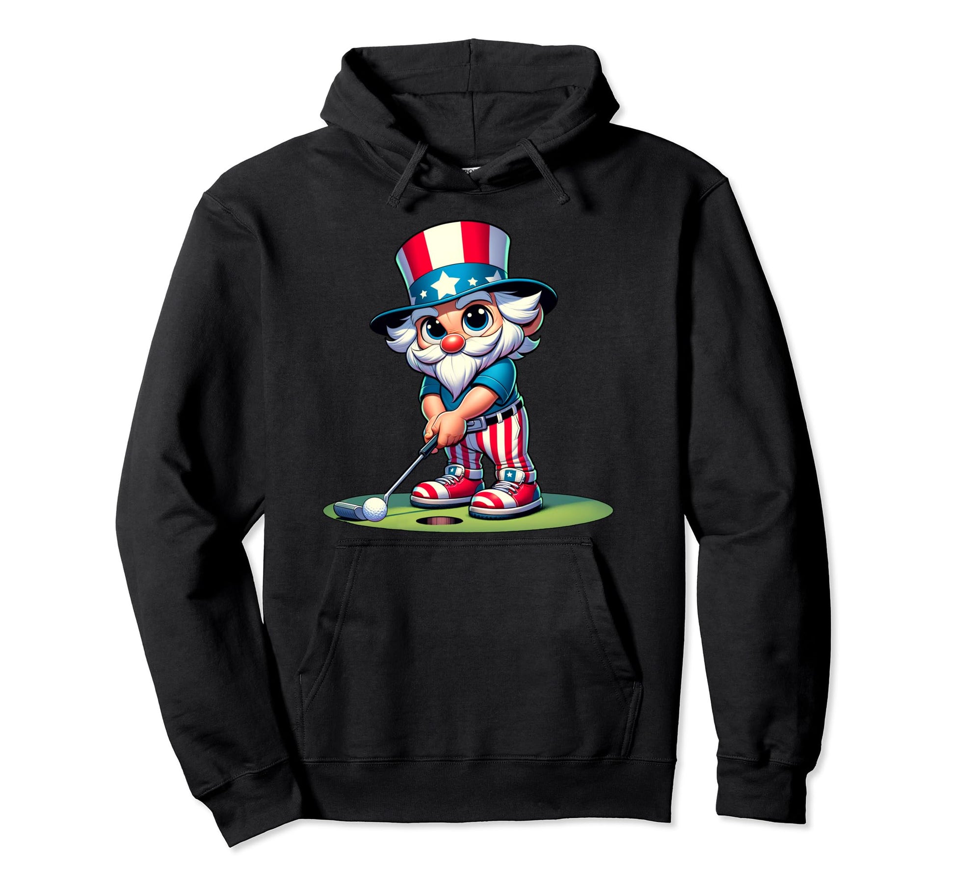 Golf Uncle Sam Usa America 4Th July Hoodie - Graphic Print Unisex - T-Shirt, Sweatshirt, Hoodie