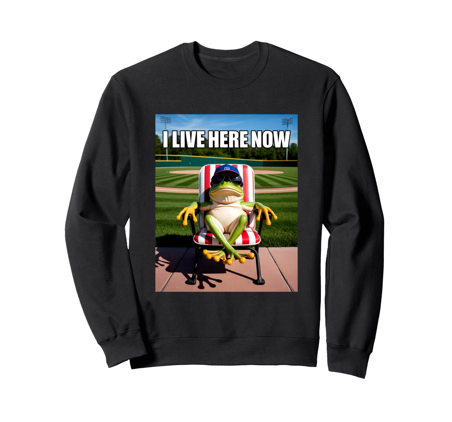 Frog Baseball Mom Dad I Live Here Sweatshirt - Novelty Apparel Men Women - T-Shirt, Sweatshirt, Hoodie
