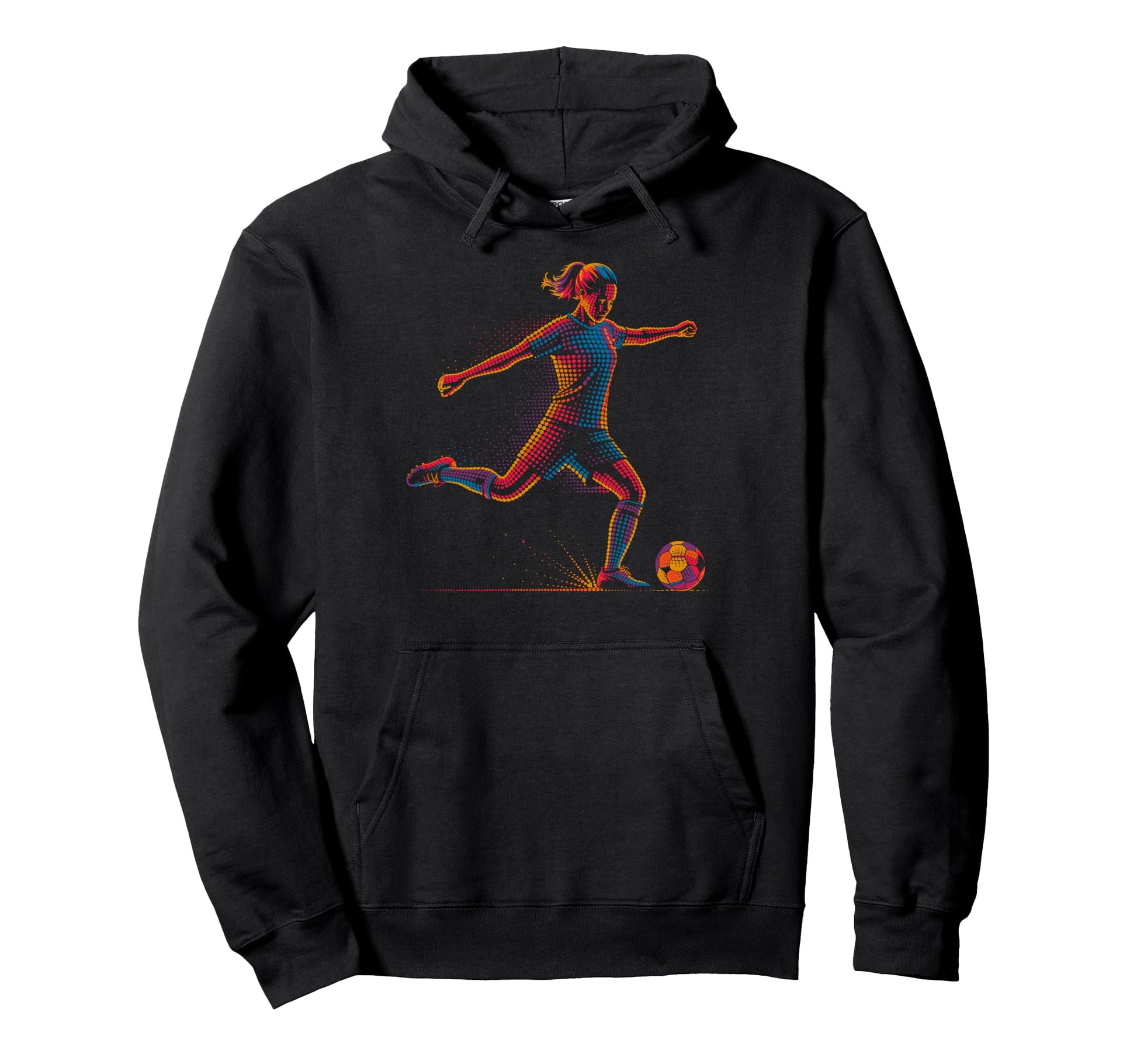 Colorful Funny Soccer Fan Dad Mom Hoodie - Casual Everyday Wear Men Women - T-Shirt, Sweatshirt, Hoodie