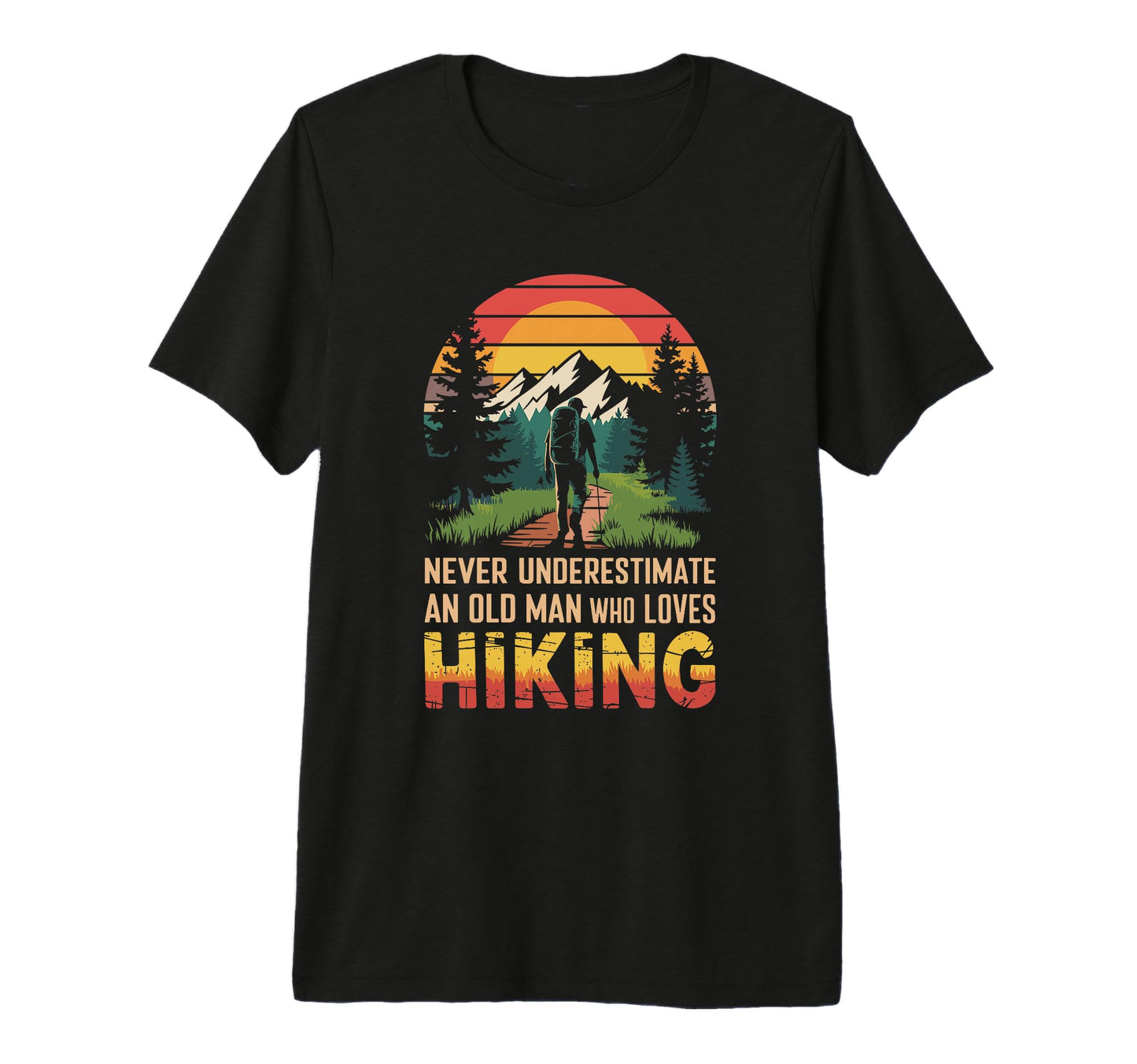 Mens Old Hiking Hiking Trekking T-Shirt - Aesthetic Graphic Men Women - T-Shirt, Sweatshirt, Hoodie