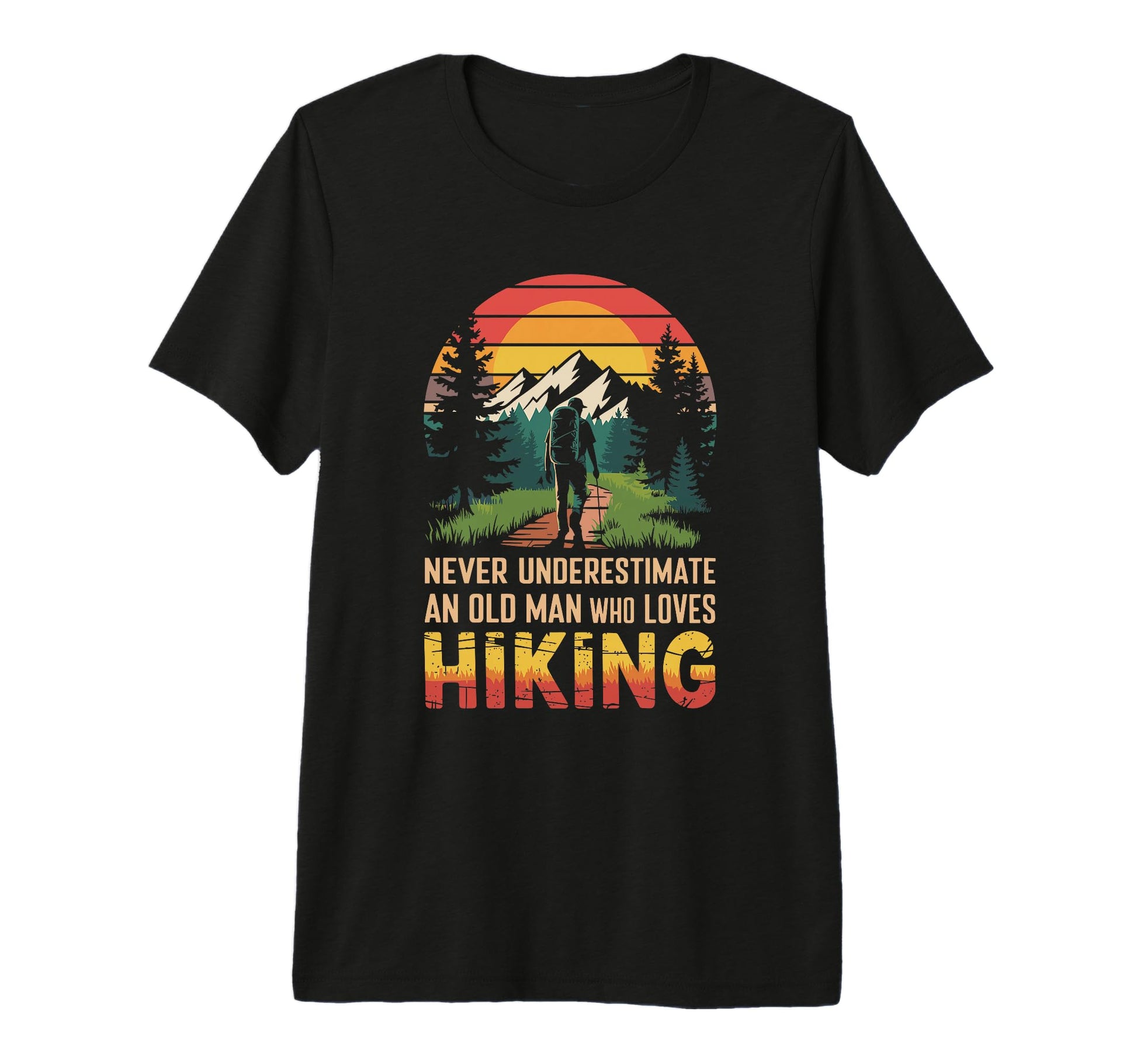 Mens Old Hiking Hiking Trekking T-Shirt - Aesthetic Graphic Men Women - T-Shirt, Sweatshirt, Hoodie