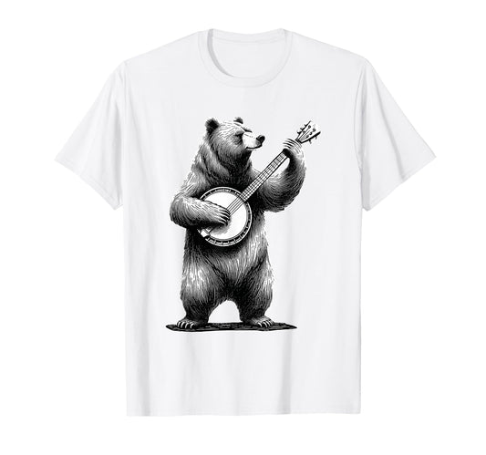 Bear Banjo Bluegrass Marching Band T-Shirt - Aesthetic Graphic Men Women - T-Shirt, Sweatshirt, Hoodie