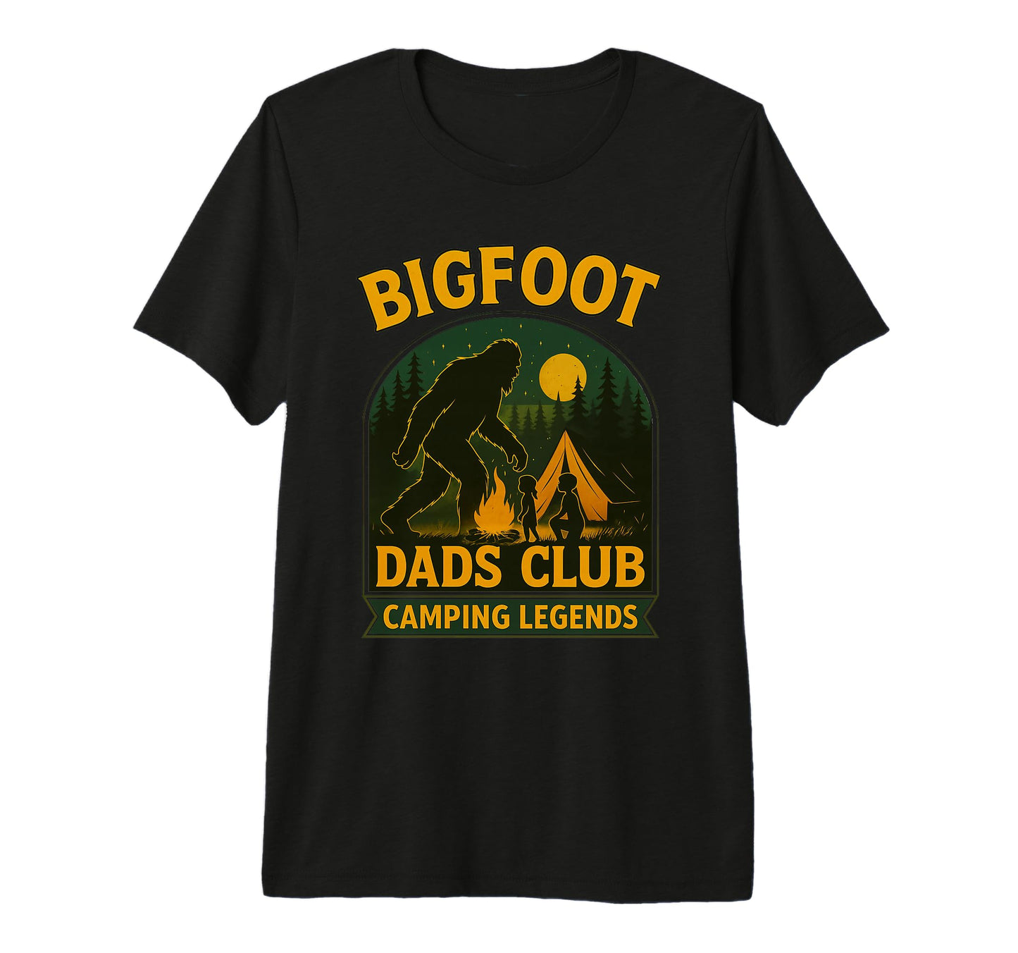 Bigfoot Dad Camping Legend Funny Tent T-Shirt - Unique Graphic Men Women - T-Shirt, Sweatshirt, Hoodie