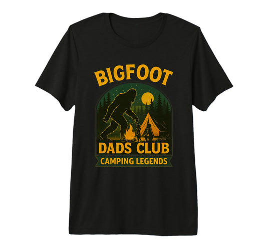 Bigfoot Dad Camping Legend Funny Tent T-Shirt - Unique Graphic Men Women - T-Shirt, Sweatshirt, Hoodie