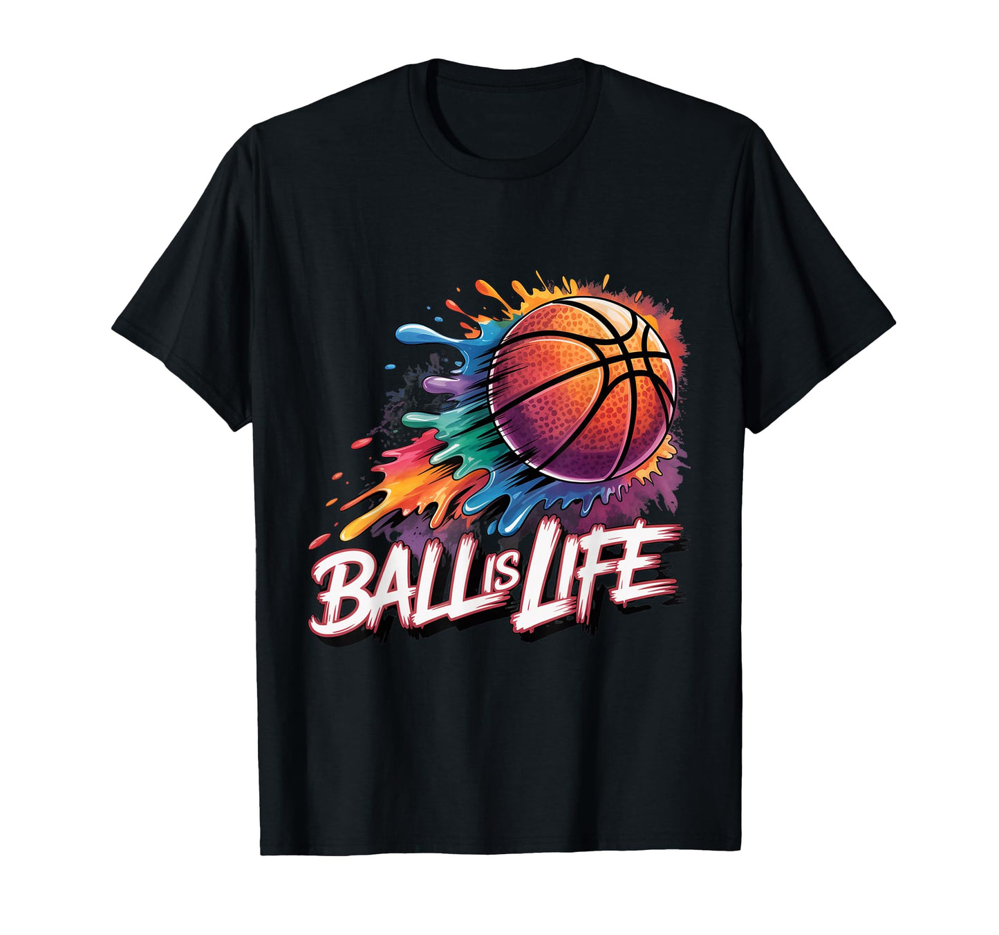 Watercolor Basketball Ball T-Shirt - Fun Novelty Design for Adults - T-Shirt, Sweatshirt, Hoodie