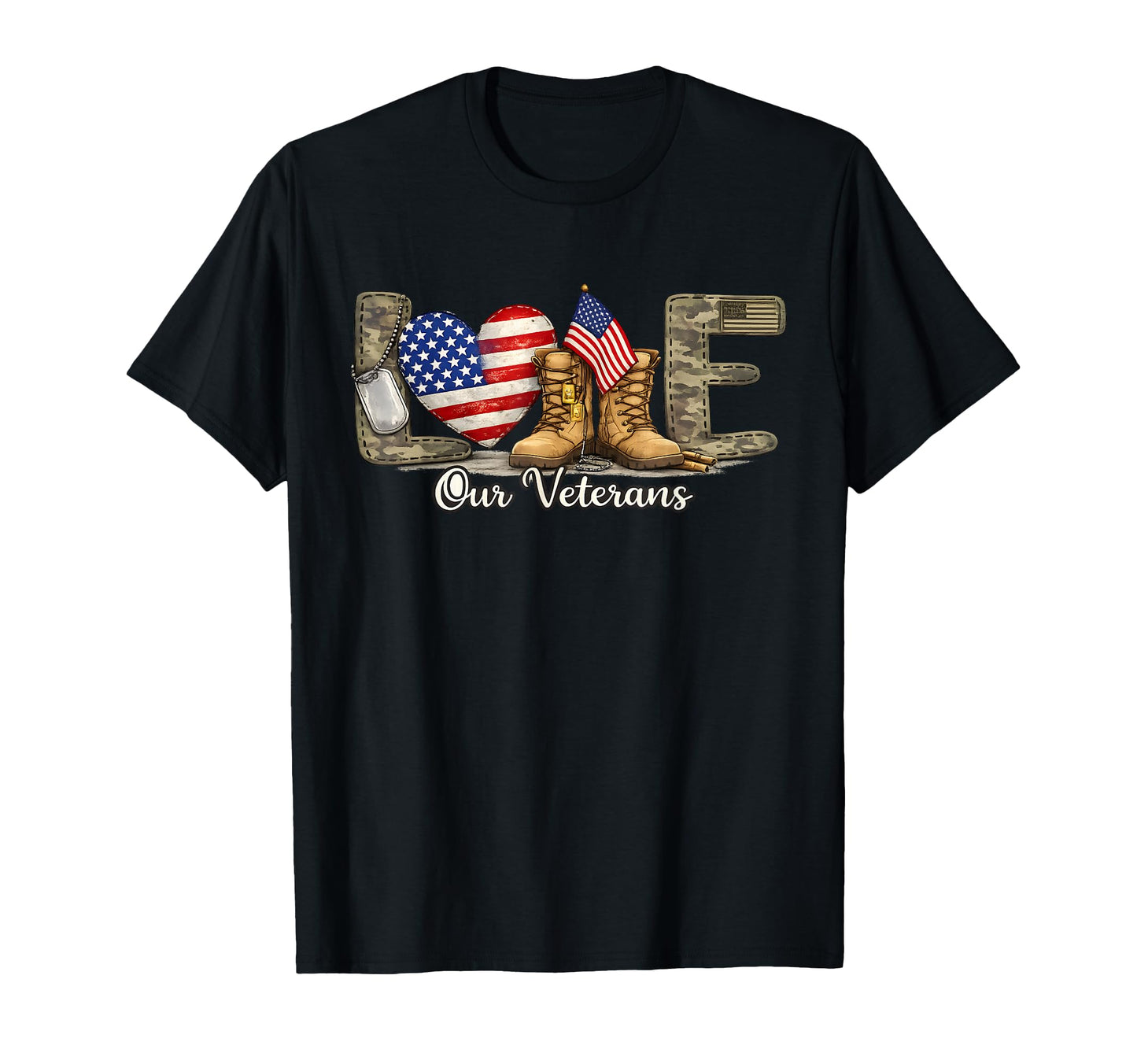 Love Our Veterans Day Proud Military T-Shirt - Streetwear Style Men Women - T-Shirt, Sweatshirt, Hoodie