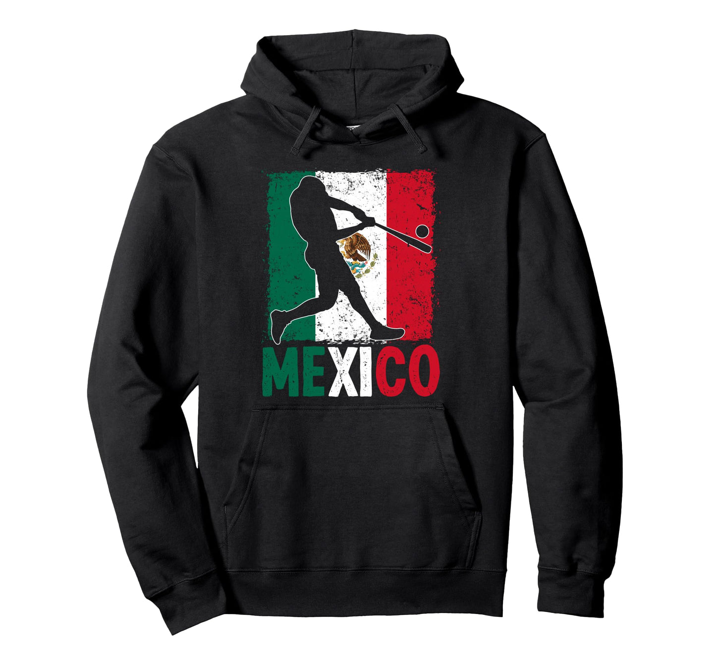 Mexican Baseball Player Mexico Flag Hoodie - Minimalist Print Men Women - T-Shirt, Sweatshirt, Hoodie