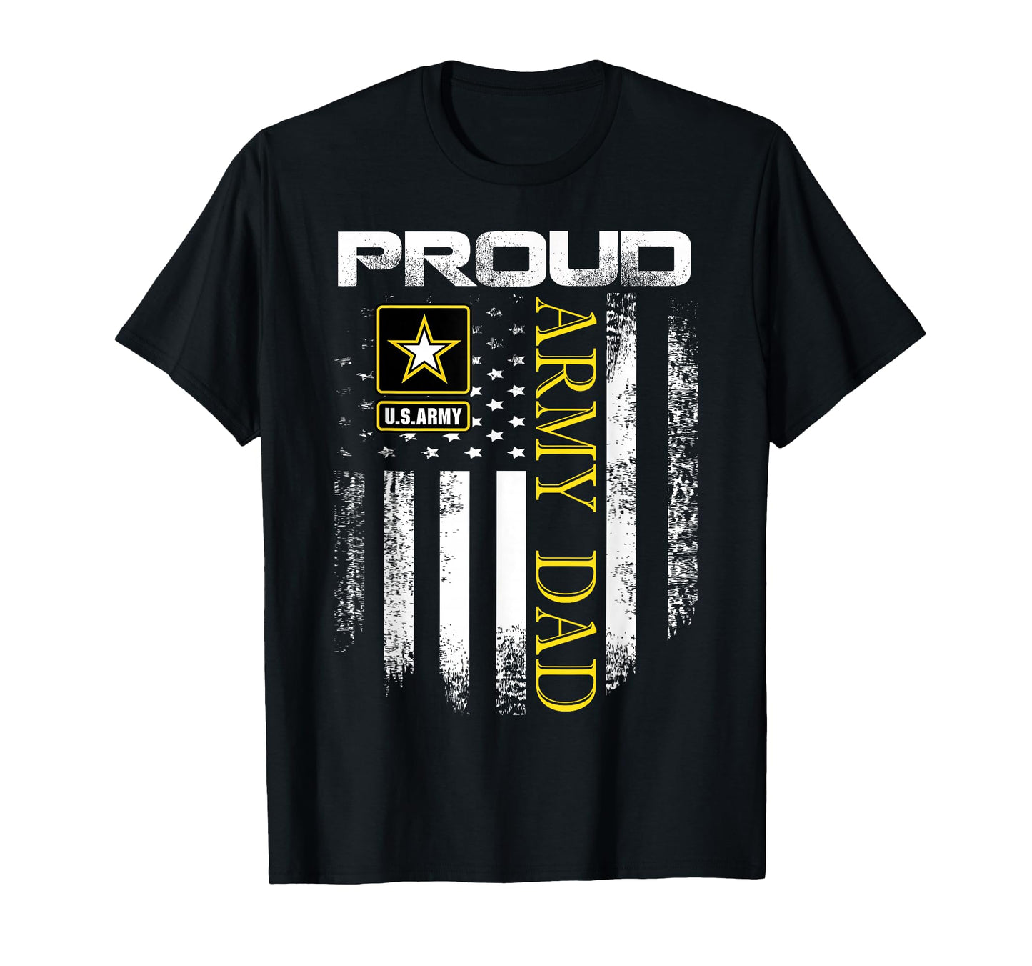 Proud Army Dad American Flag Gift T-Shirt - Novelty Apparel for Adults - T-Shirt, Sweatshirt, Hoodie