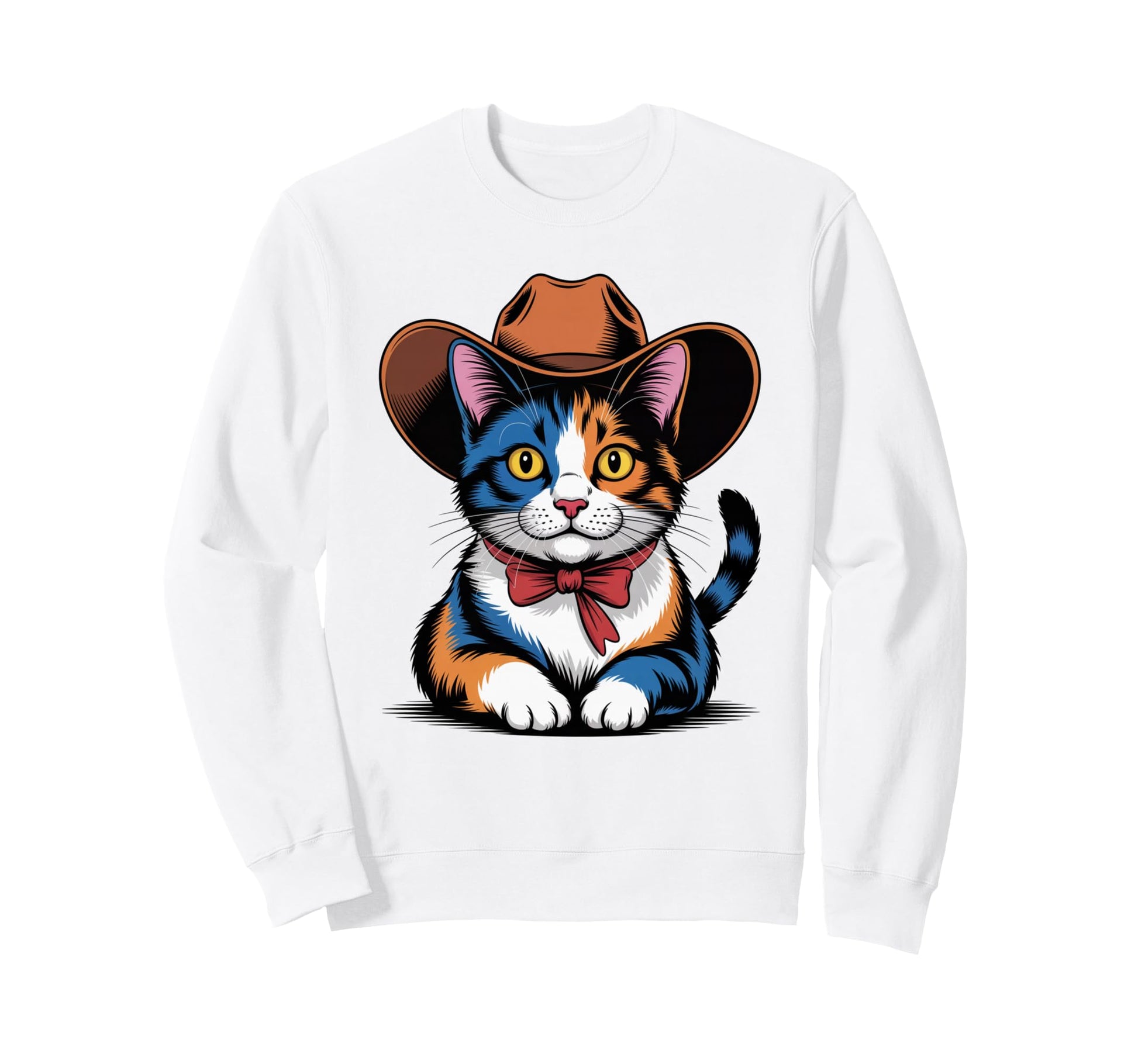 Pop Art Meowdy Calico Cat Funny Sweatshirt - Streetwear Style for Adults - T-Shirt, Sweatshirt, Hoodie