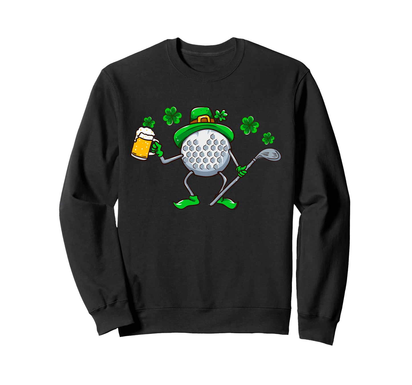 St Patricks Day Golf Golfing Irish Sweatshirt - Graphic Print for Adults - T-Shirt, Sweatshirt, Hoodie