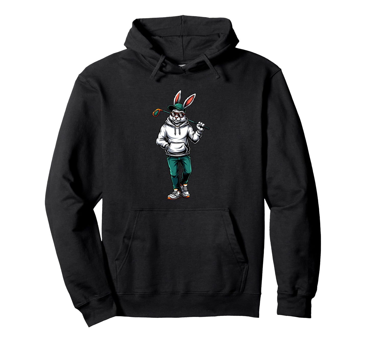 Easter Golf Bunny Rabbit Sunglasses Hoodie - Unique Graphic for Adults - T-Shirt, Sweatshirt, Hoodie