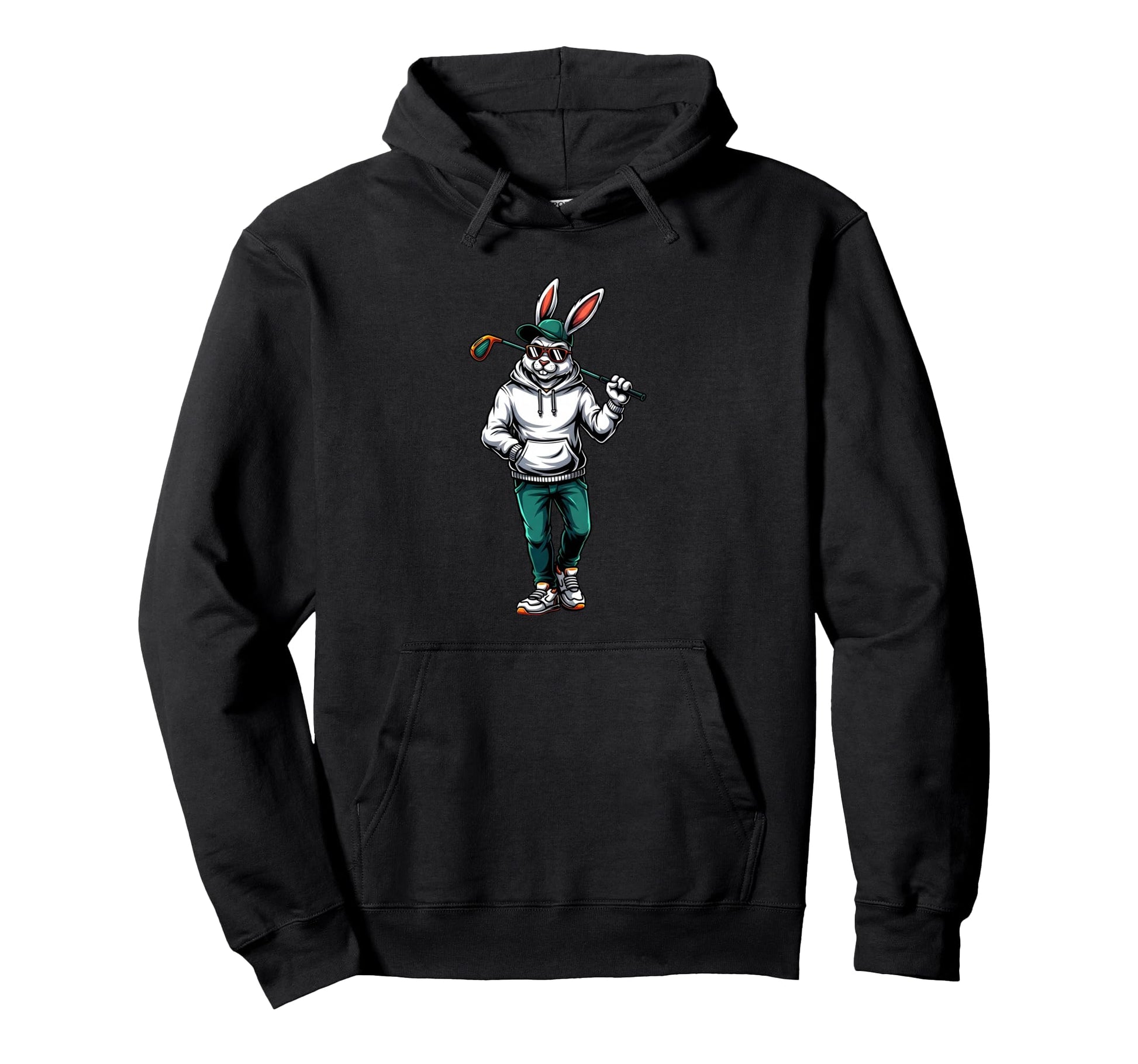 Easter Golf Bunny Rabbit Sunglasses Hoodie - Unique Graphic for Adults - T-Shirt, Sweatshirt, Hoodie