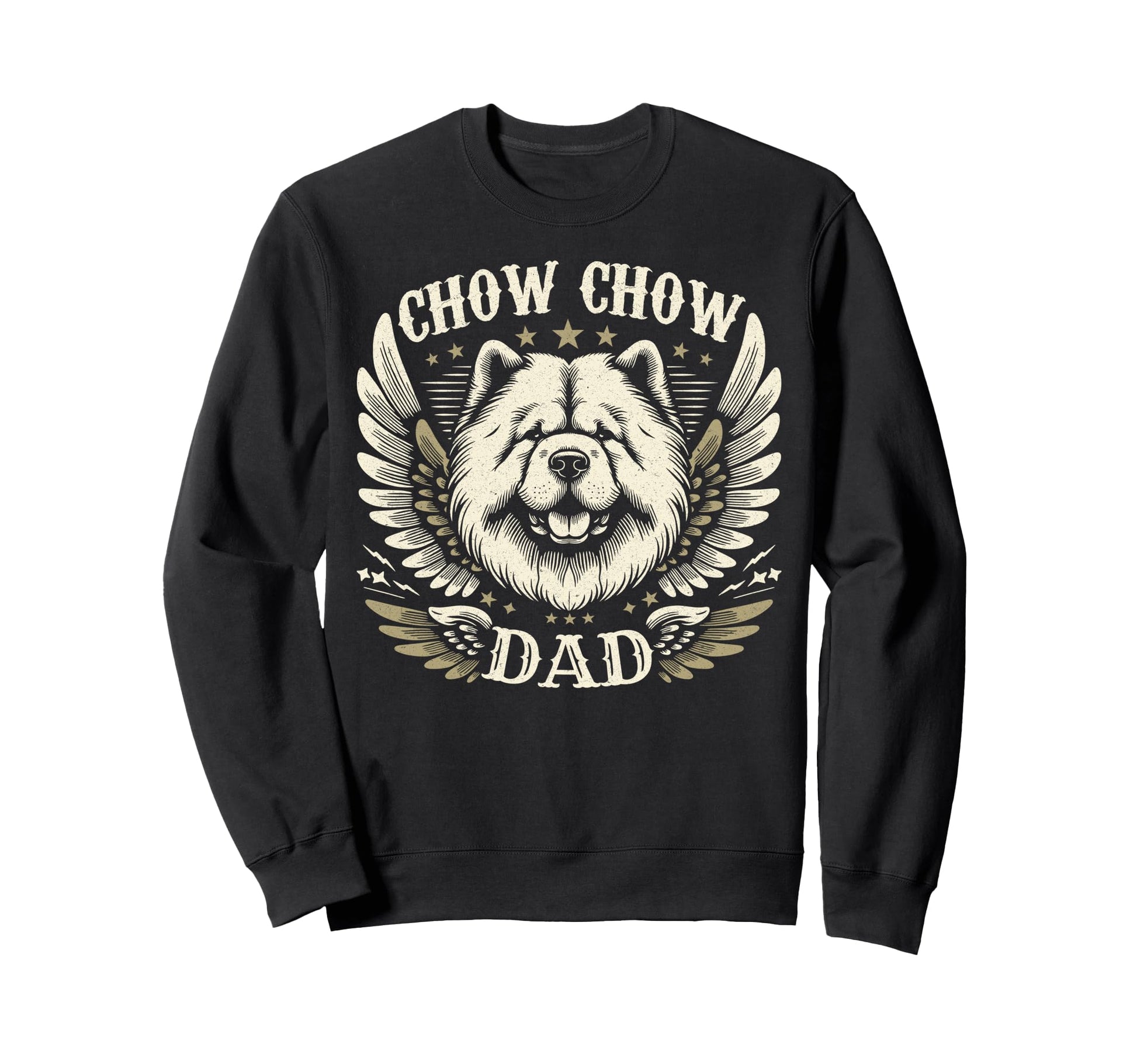 Chow Chow Dad Biker Wings Motorcycle Sweatshirt - Aesthetic Graphic Unisex - T-Shirt, Sweatshirt, Hoodie