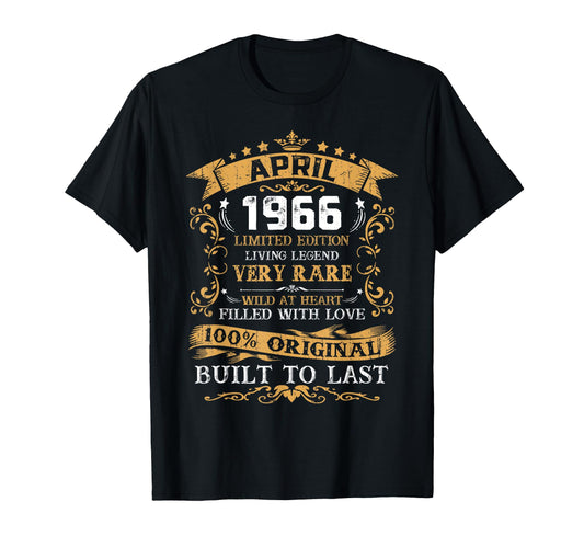 55Th Birthday April 1966 55 Years Old T-Shirt - Graphic Print Men Women - T-Shirt, Sweatshirt, Hoodie