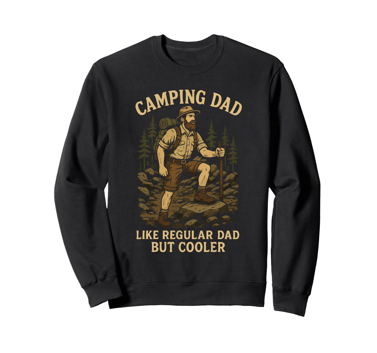 Camping Dad Like Regular Dad But Sweatshirt - Minimalist Print for Adults - T-Shirt, Sweatshirt, Hoodie