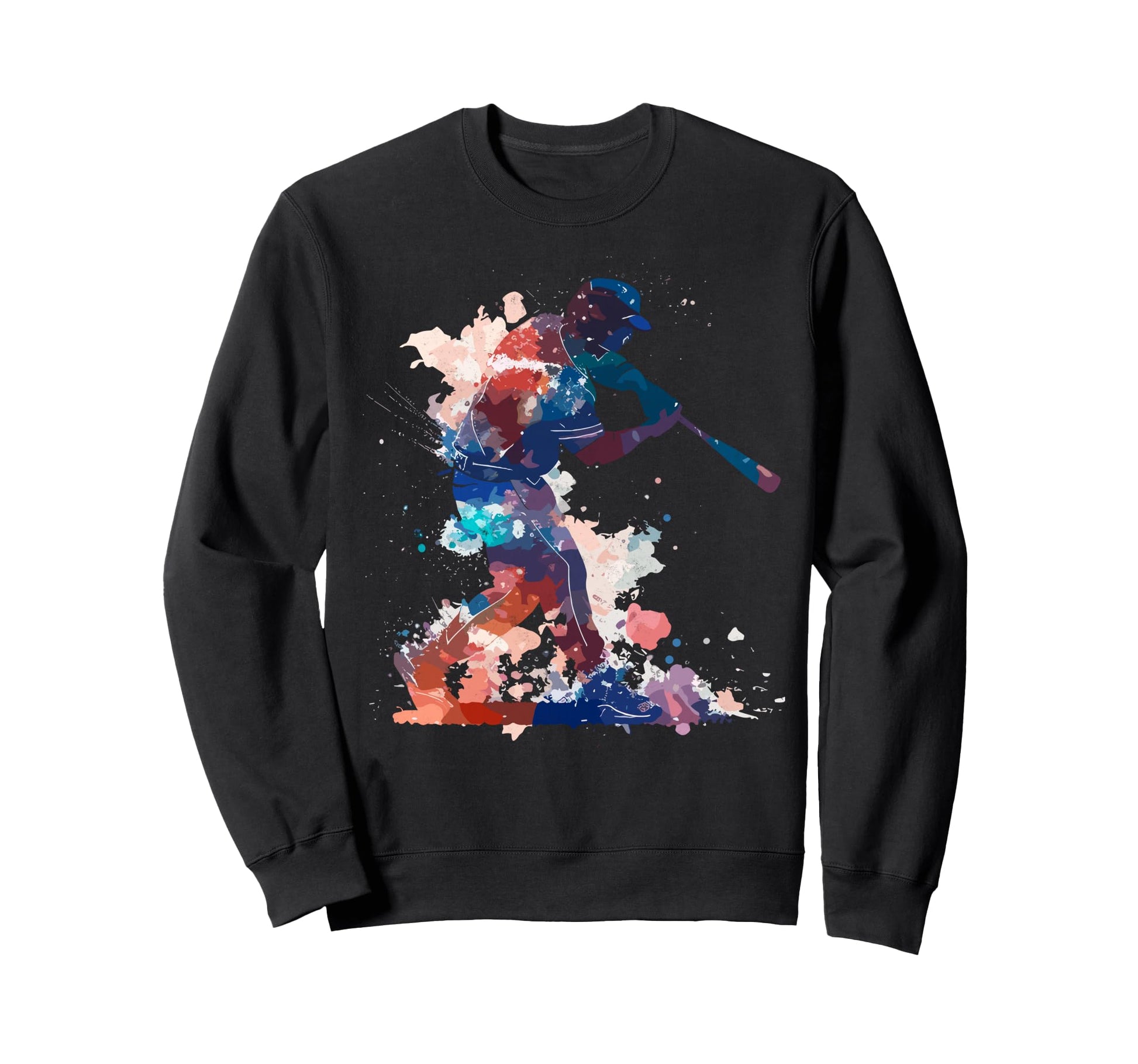 Paint Splash Baseball Player Coach Sweatshirt - Custom Art Print Men Women - T-Shirt, Sweatshirt, Hoodie