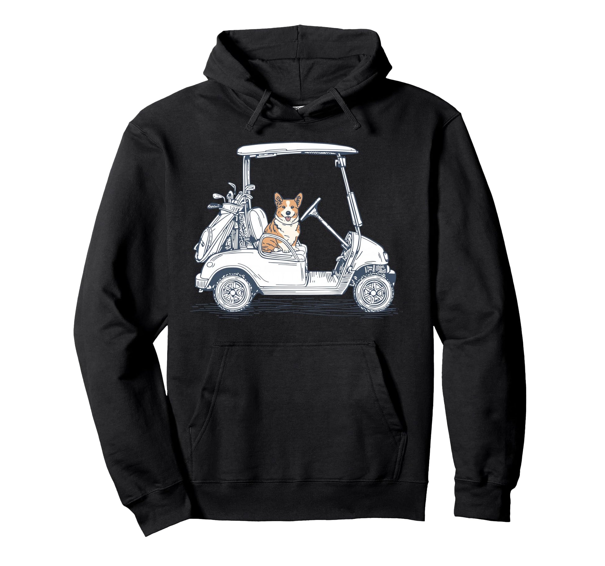 Corgi Dad Golf Club Funny Dog Drive Car Hoodie - Novelty Apparel Unisex - T-Shirt, Sweatshirt, Hoodie