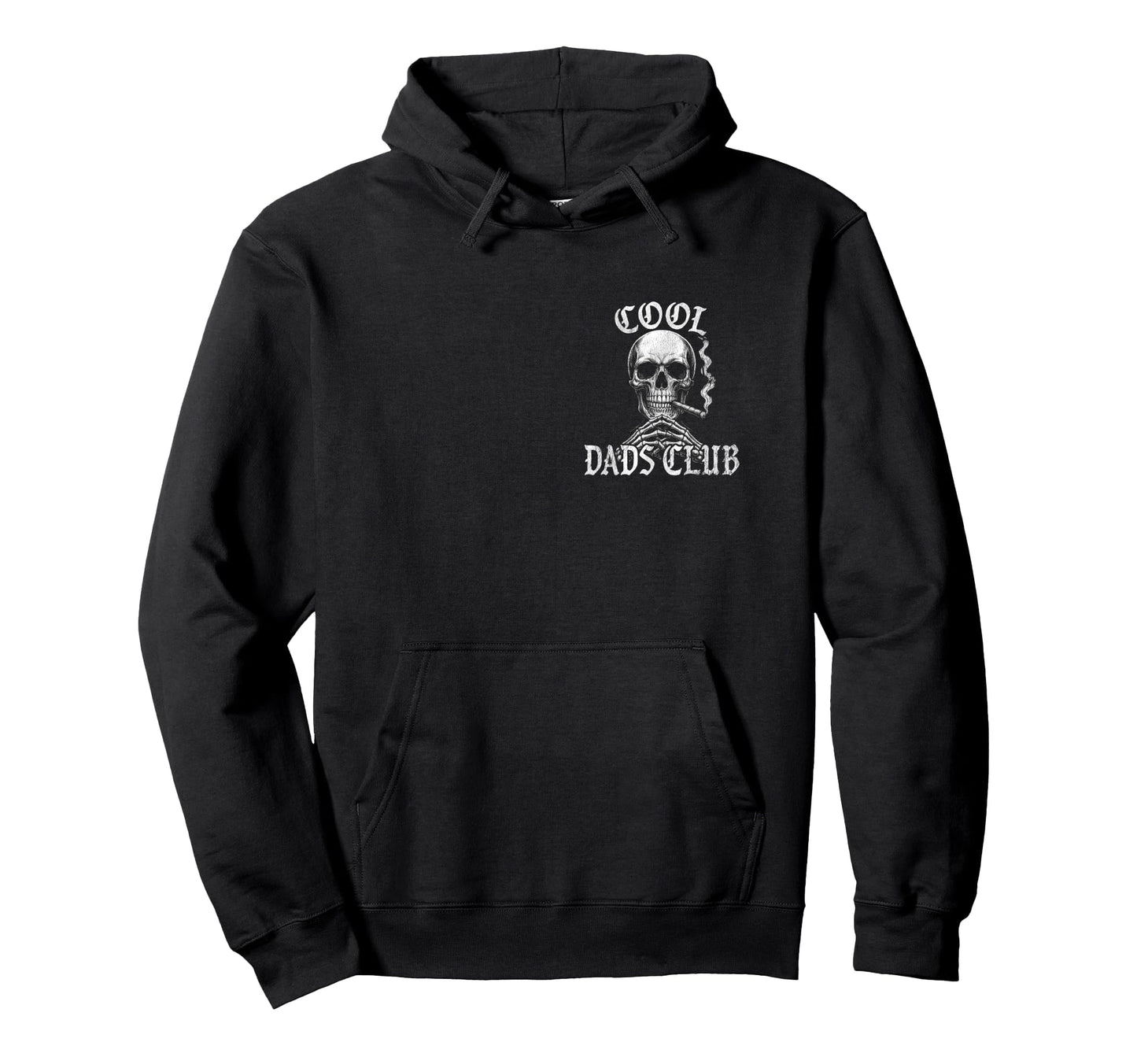 Dads Club Logo Skeleton Biker Rocker Hoodie - Minimalist Print Men Women - T-Shirt, Sweatshirt, Hoodie