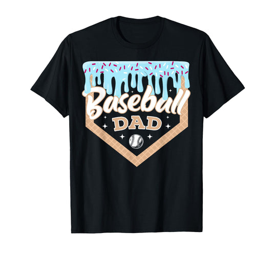 Baseball Drip Dad Ice Cream Home T-Shirt - Casual Everyday Wear for Adults - T-Shirt, Sweatshirt, Hoodie