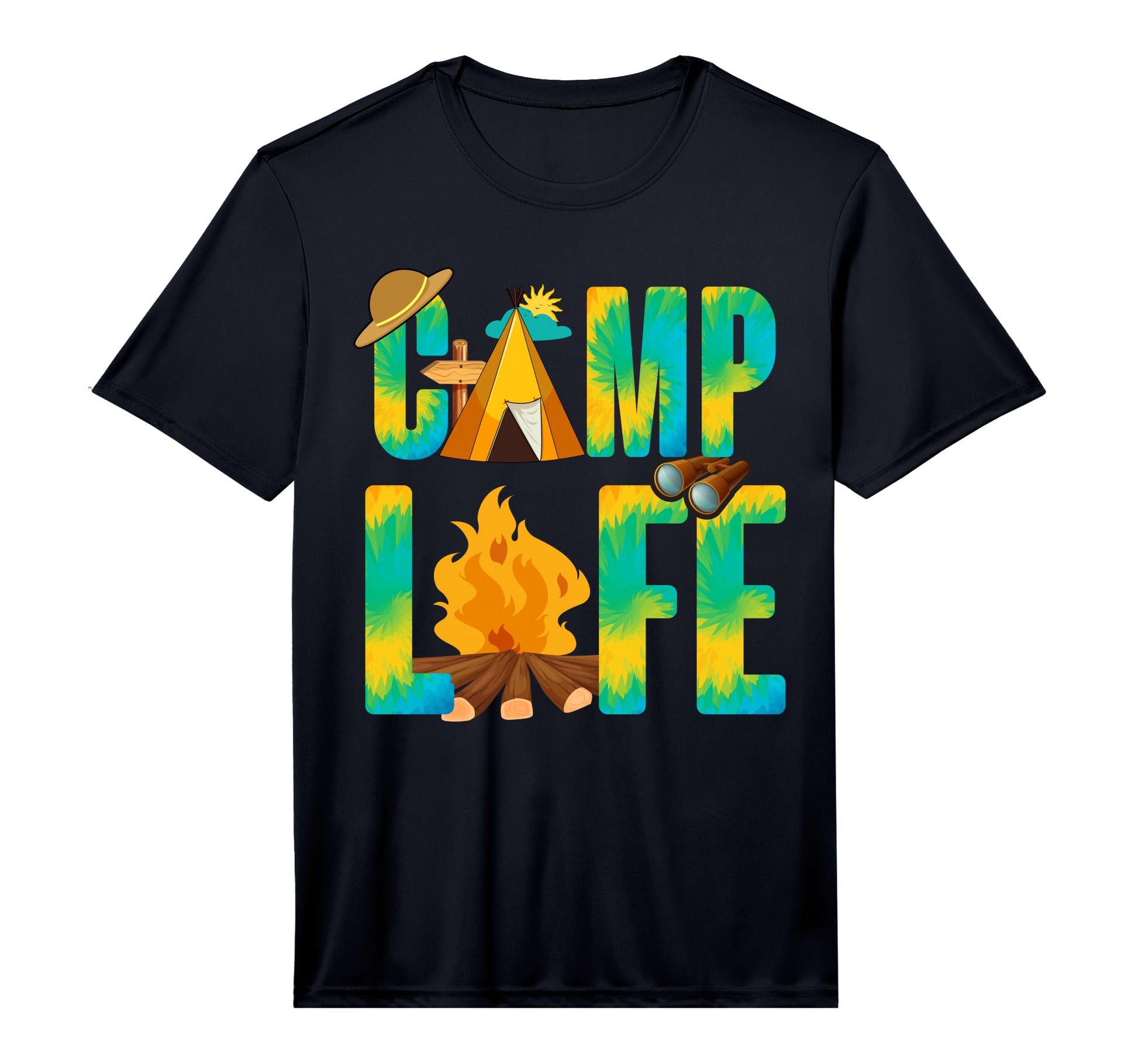 Camp Life Tie Die Summer Summer Camp T-Shirt - Custom Art Print Men Women - T-Shirt, Sweatshirt, Hoodie